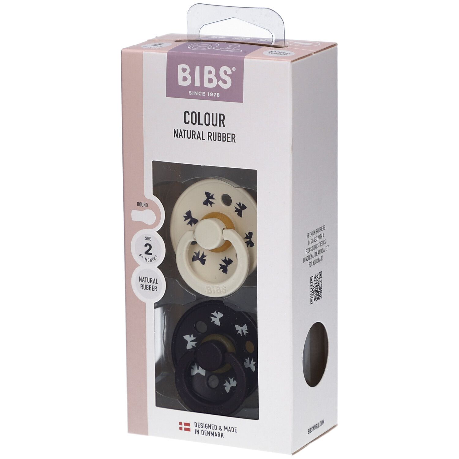 Bibs 2 - Studio Duo Holiday Bow Ivory/Plum 2st St Schnuller