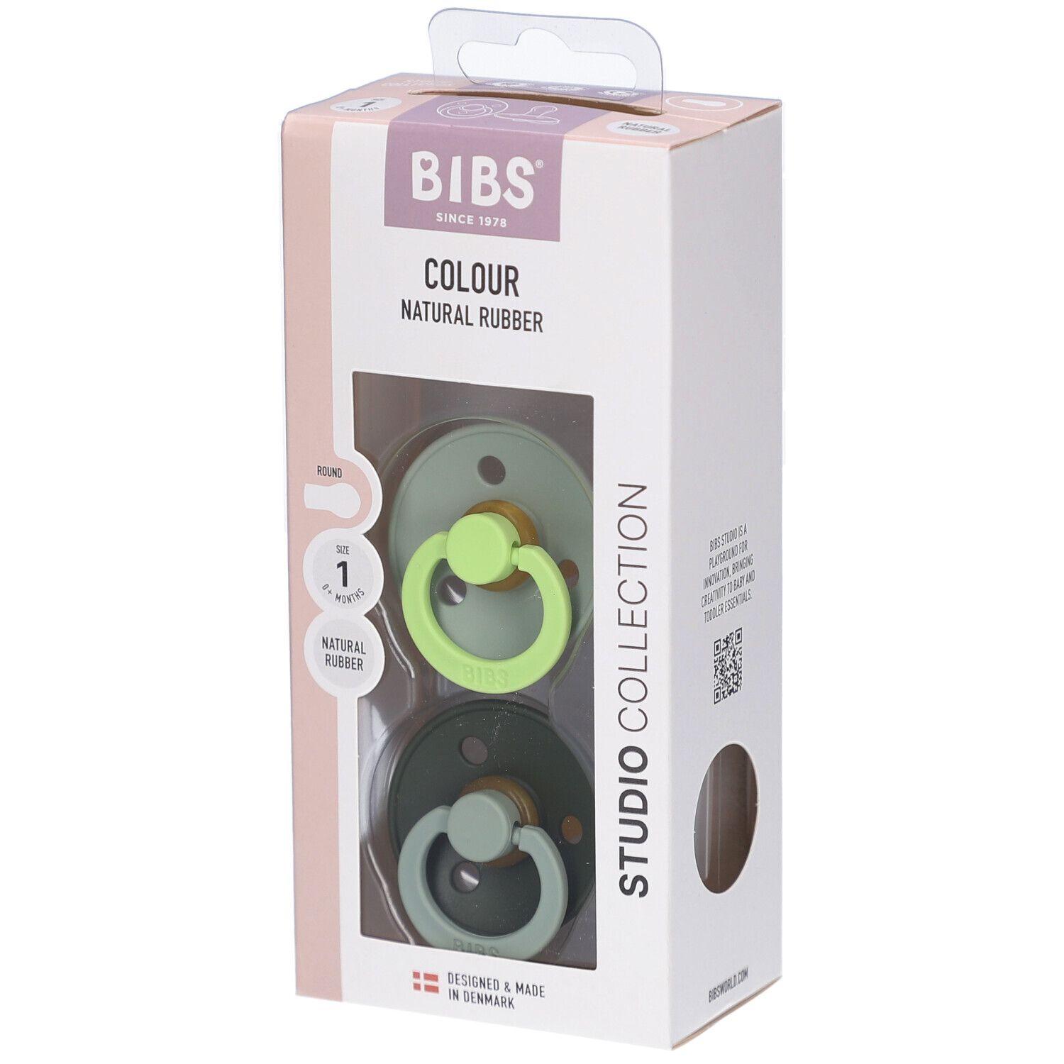 Bibs 1 - Studio Duo Fusion Matcha/Green 2st 2 St Schnuller