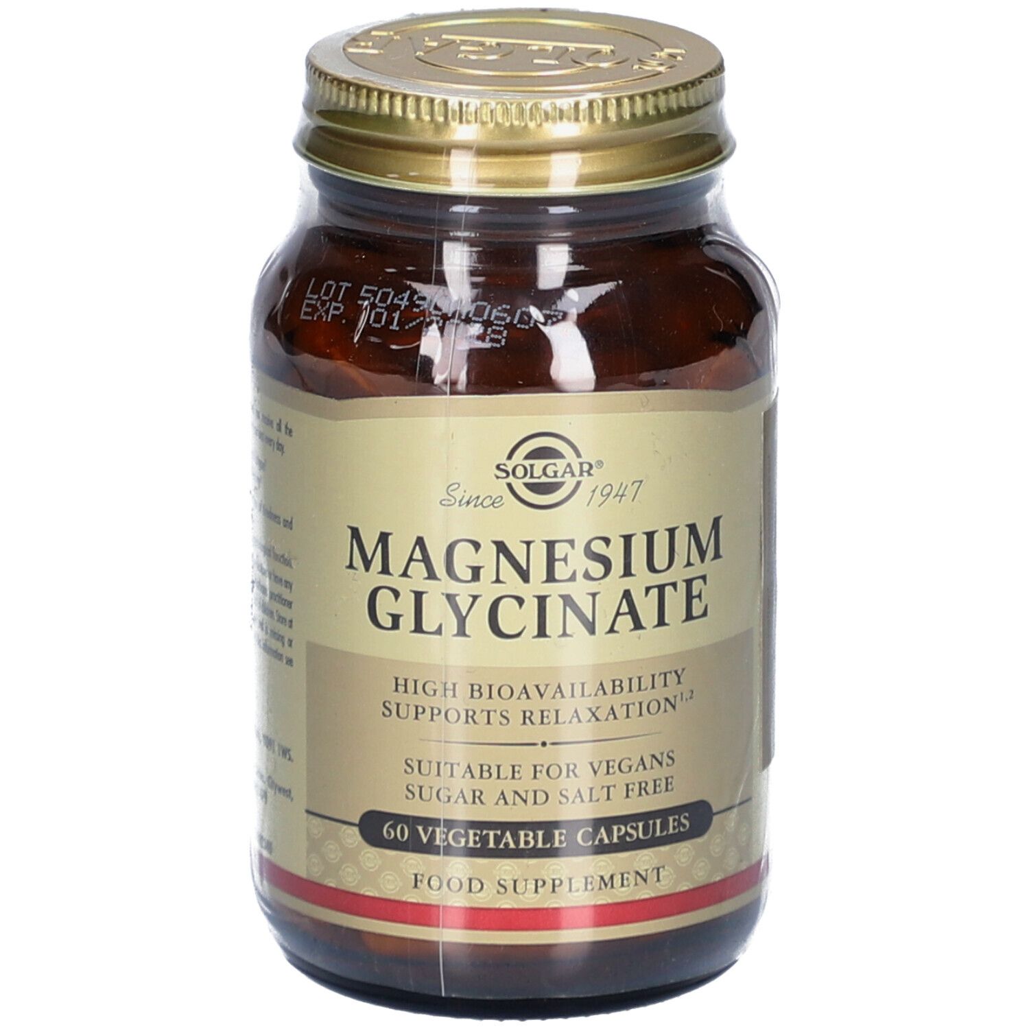 Solgar Magnesium Glycinaat 60 Capsules (ouwels)