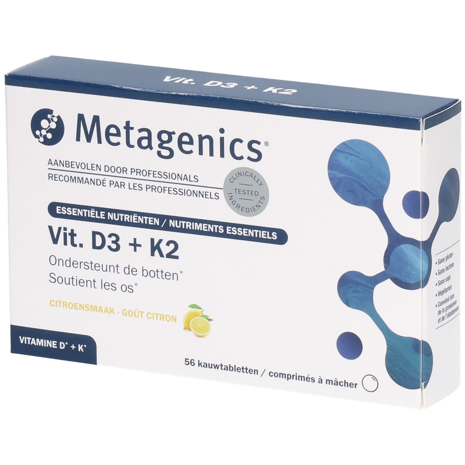 Metagenics Vitamine D3 + K2 56 Ovale tabletten