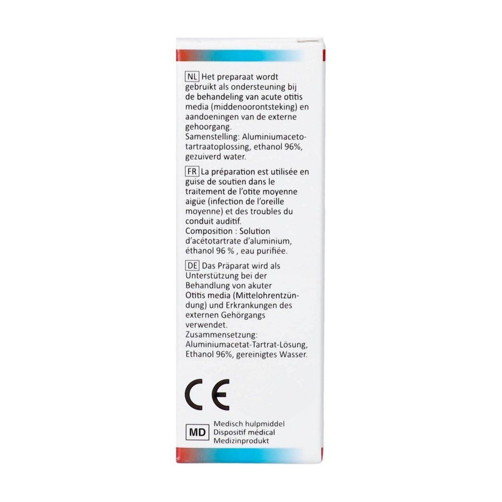 Boîte de gouttes auriculaires Burow 20g avec sceaux CE et MD.