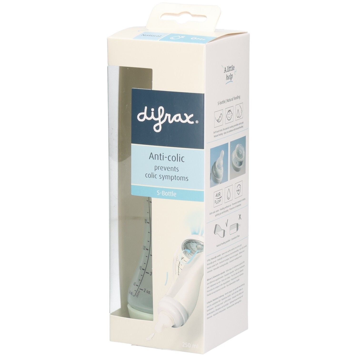 Difrax S-Fles Natural Pistachio 250ml 1st 1 St Babyflasche