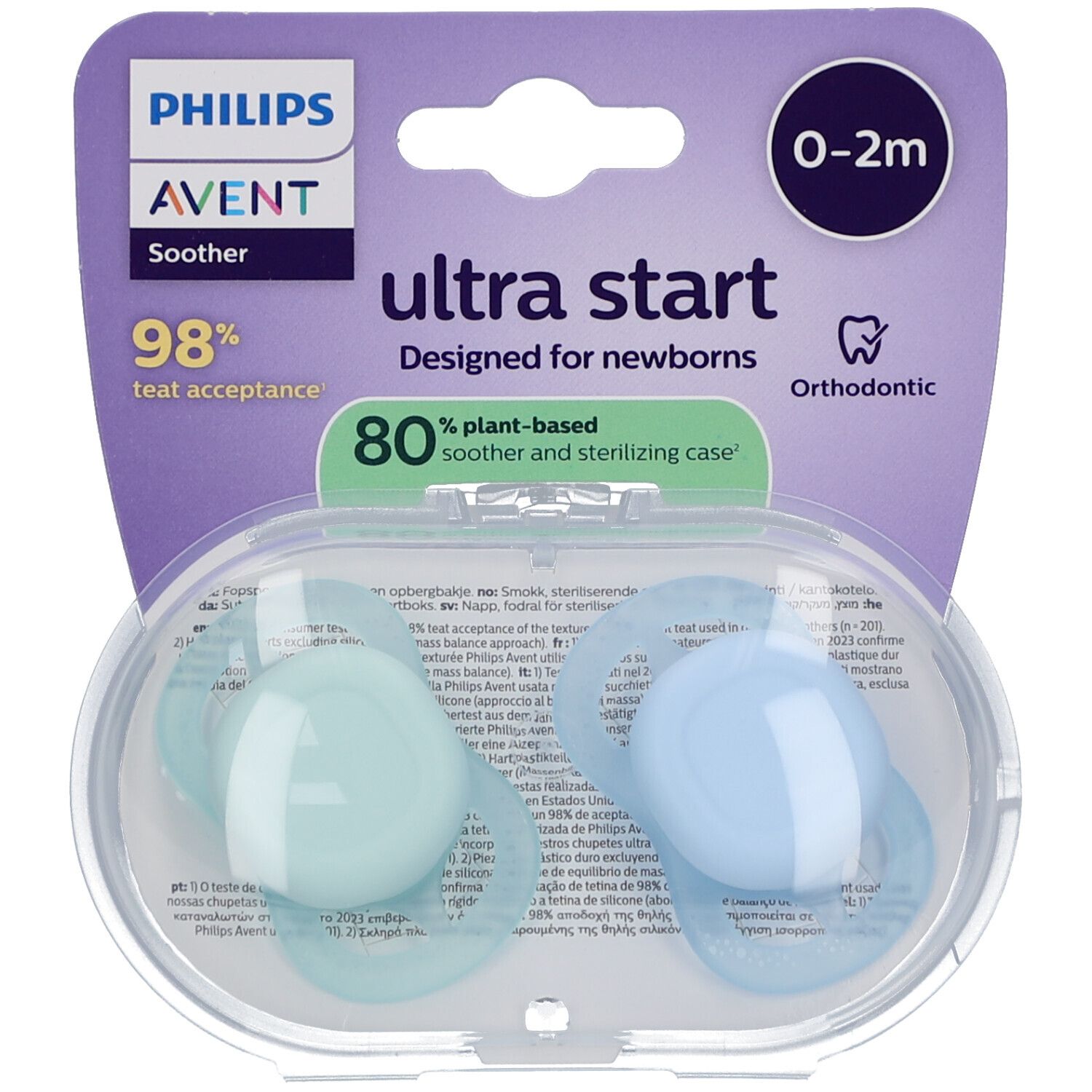 Philips Avent Ultra Start Schnuller 0-6 Monate, Grün/Blau