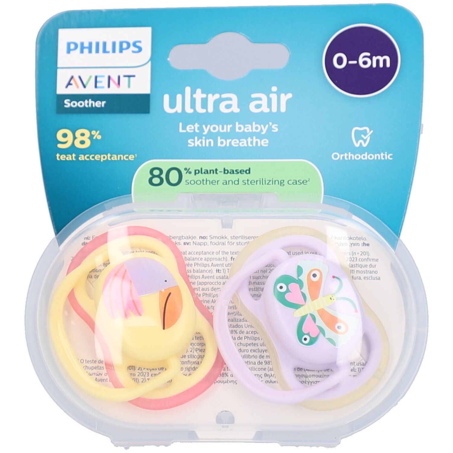Philips Avent Ultra Air Schnuller +0m Air Schmetterling/Krabbe