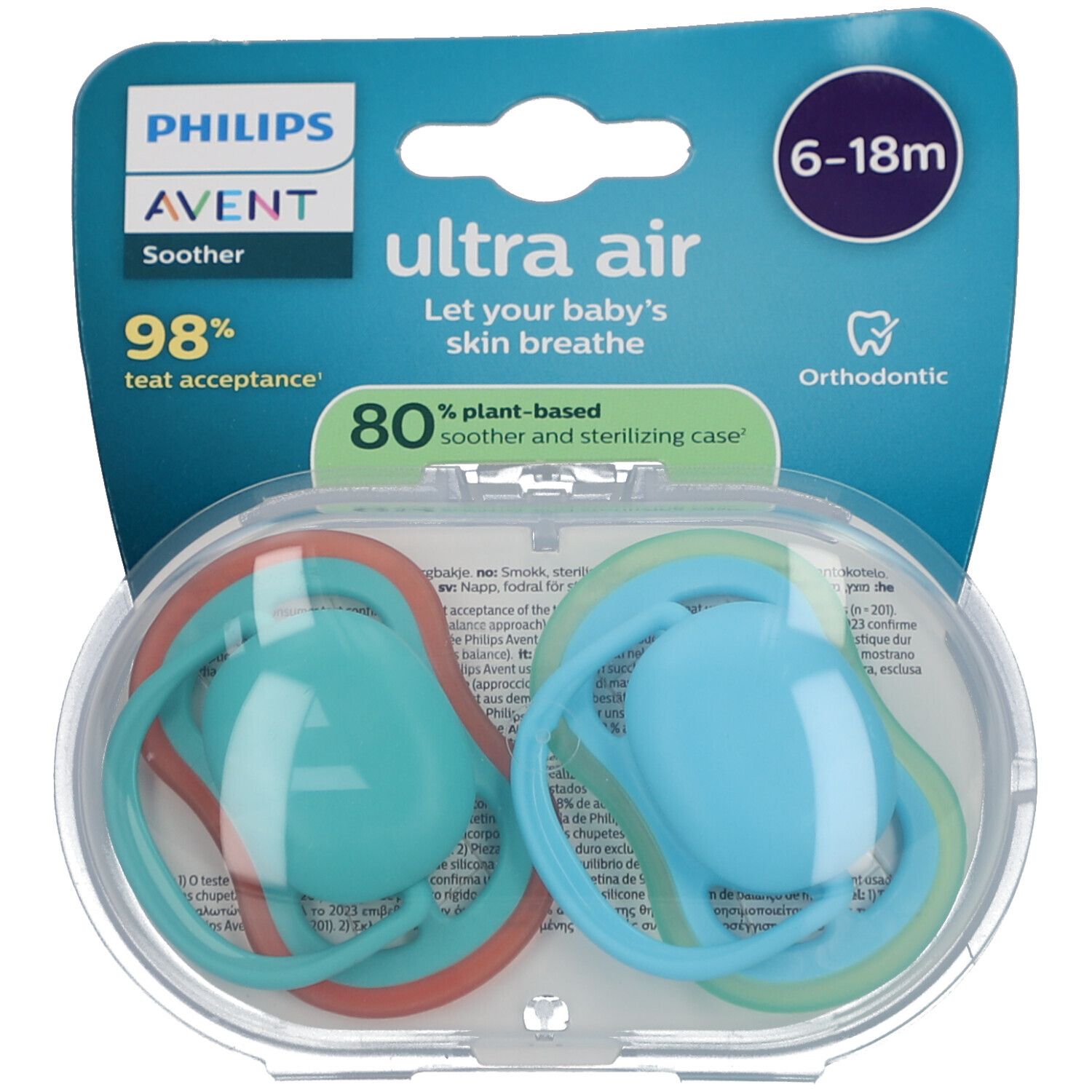 Philips Avent Schnuller +6m Air Nachtblau/Grün