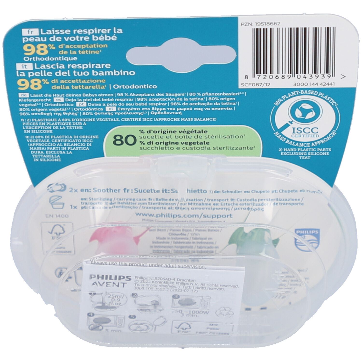 Philips Avent Schnuller ultra air 6-18 Monate Doppelpack, mint/pink