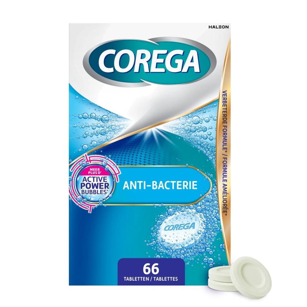 Corega Anti-bacterie reinigingstabletten voor uw kunstgebit