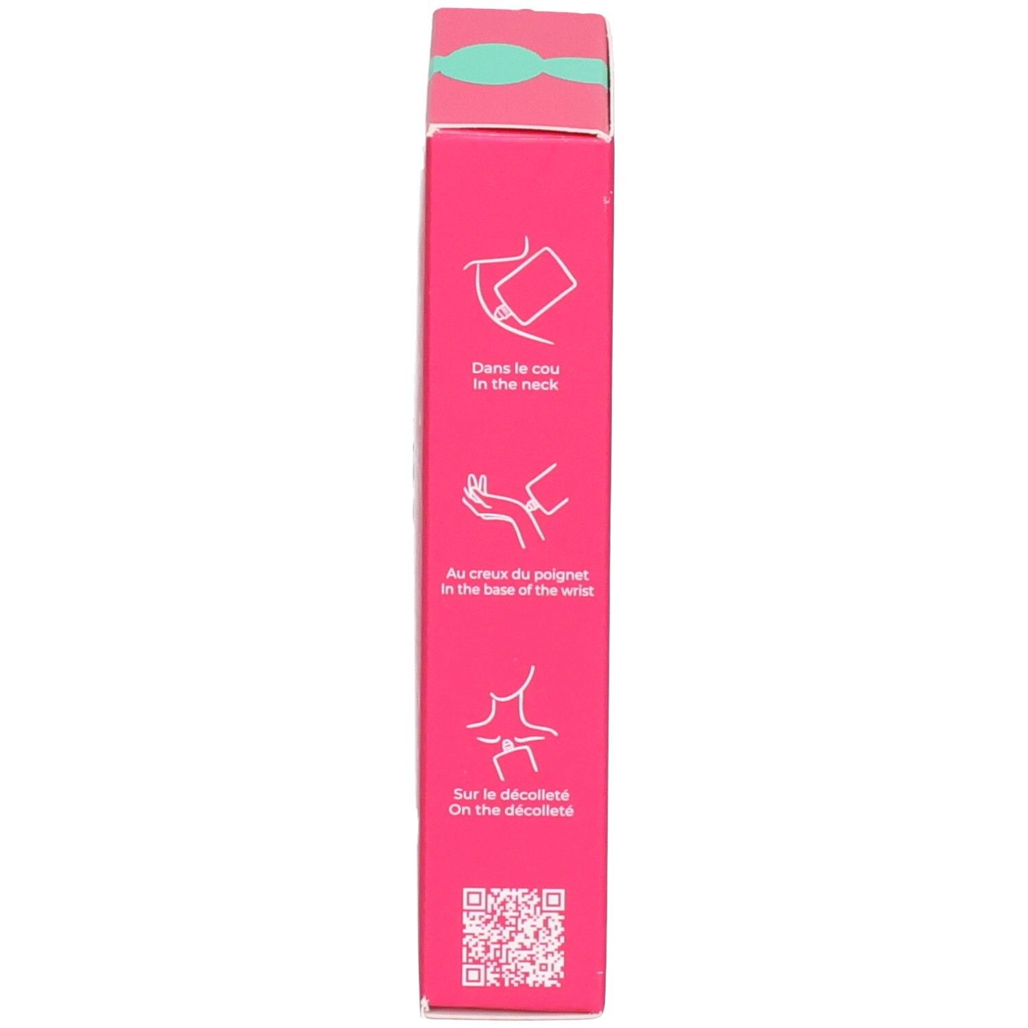 Seite der rosa Schachtel. Illustrationen zur Anwendung. Marke Roger&Gallet.