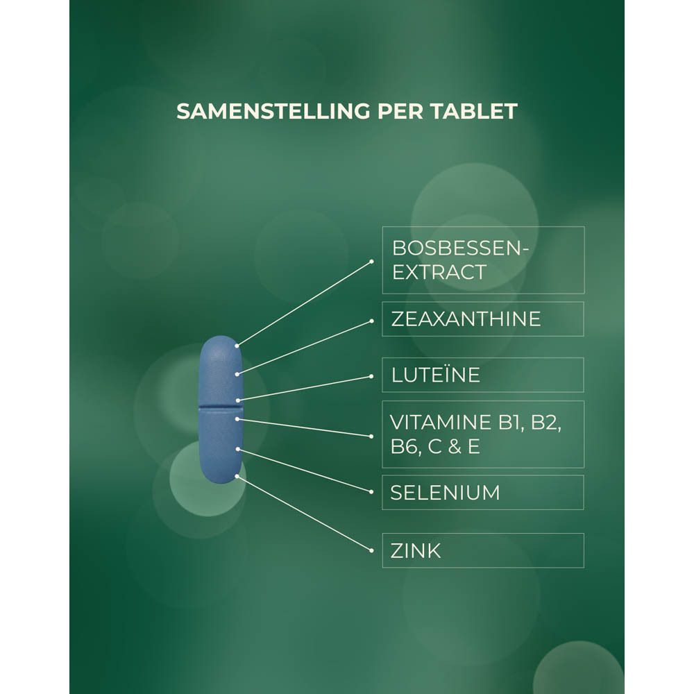 VisiQ: Luteïne & Zéaxanthine, Vitaminen B1-B2, B6, C & E, Zink & Selenium. 90 tabletten. Economy Pack.