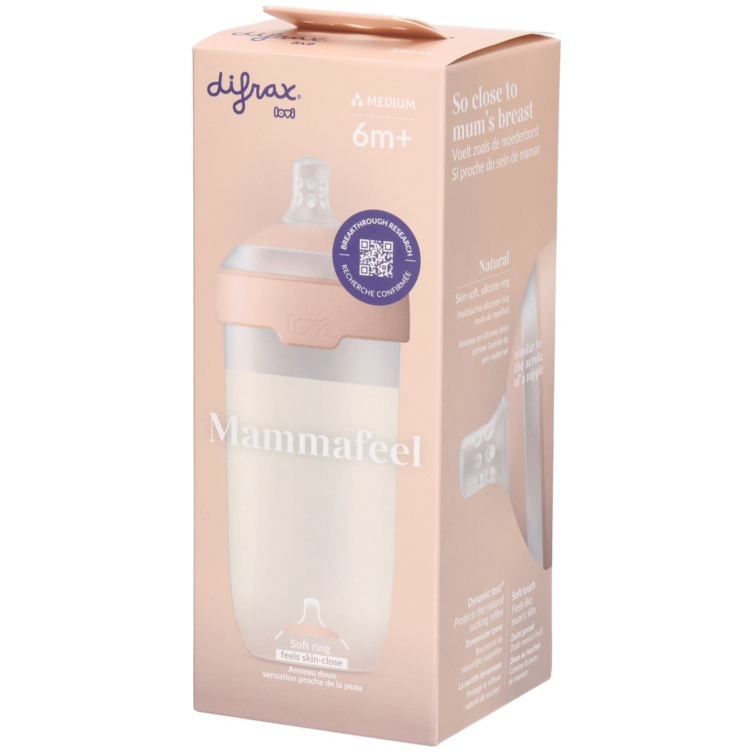 Difrax Mammafeel Zuigfles 310ml 1st 1 St Babyflasche