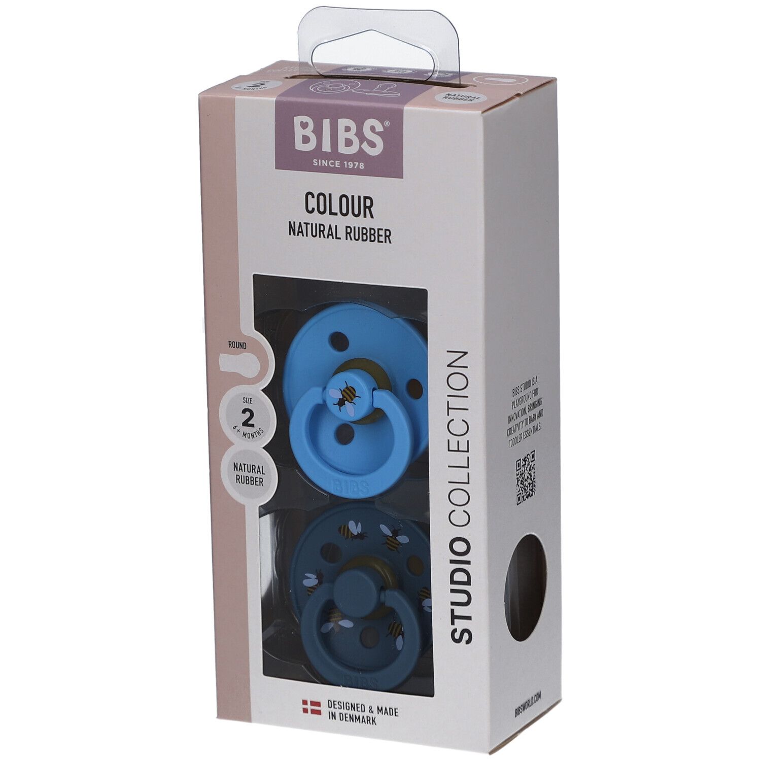 Bibs 2 - Studio Duo Garden Bee Blue/Breeze 2st St Schnuller