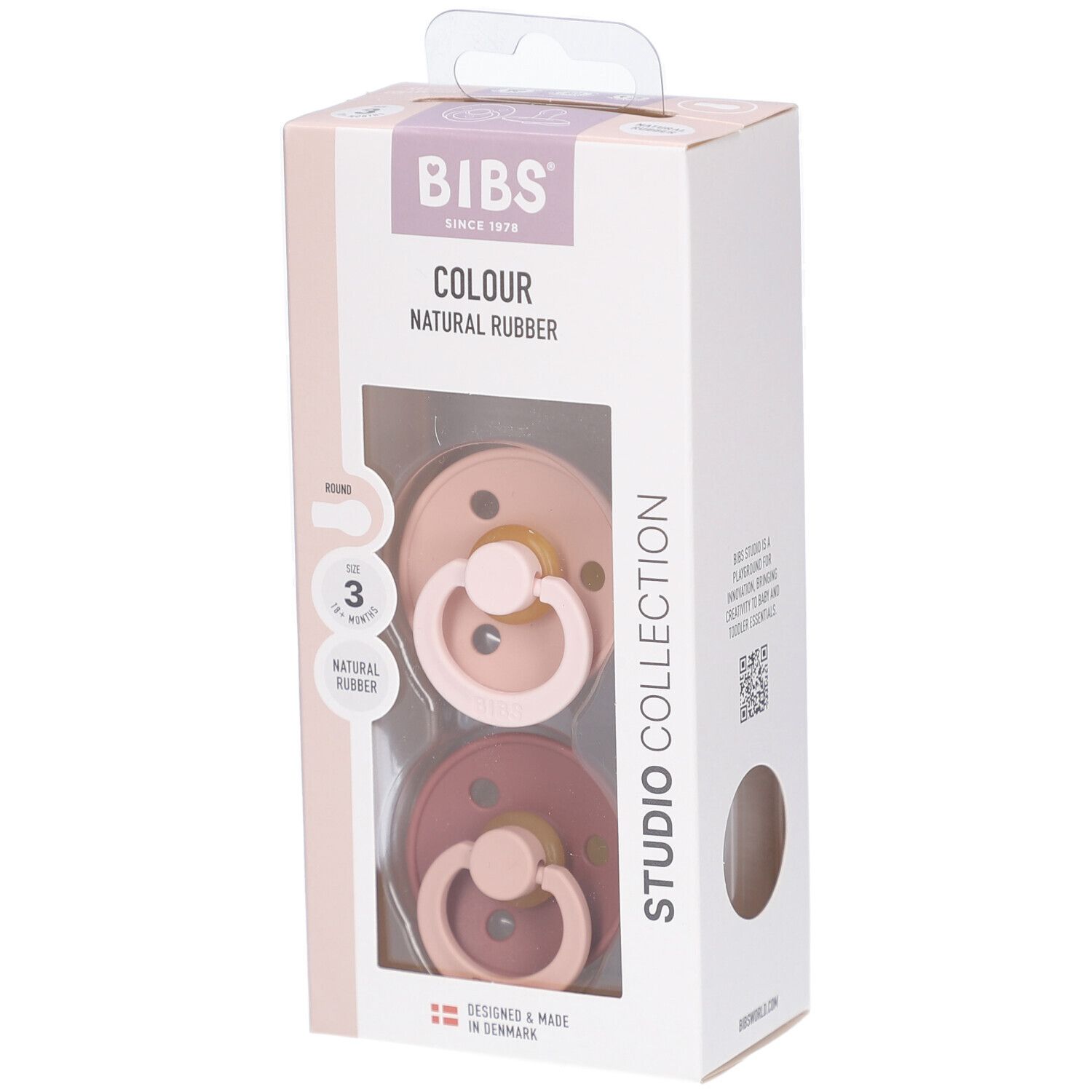 Bibs 3 - Studio Duo Fusion Blush/Woodchuck 2st 2 St Schnuller