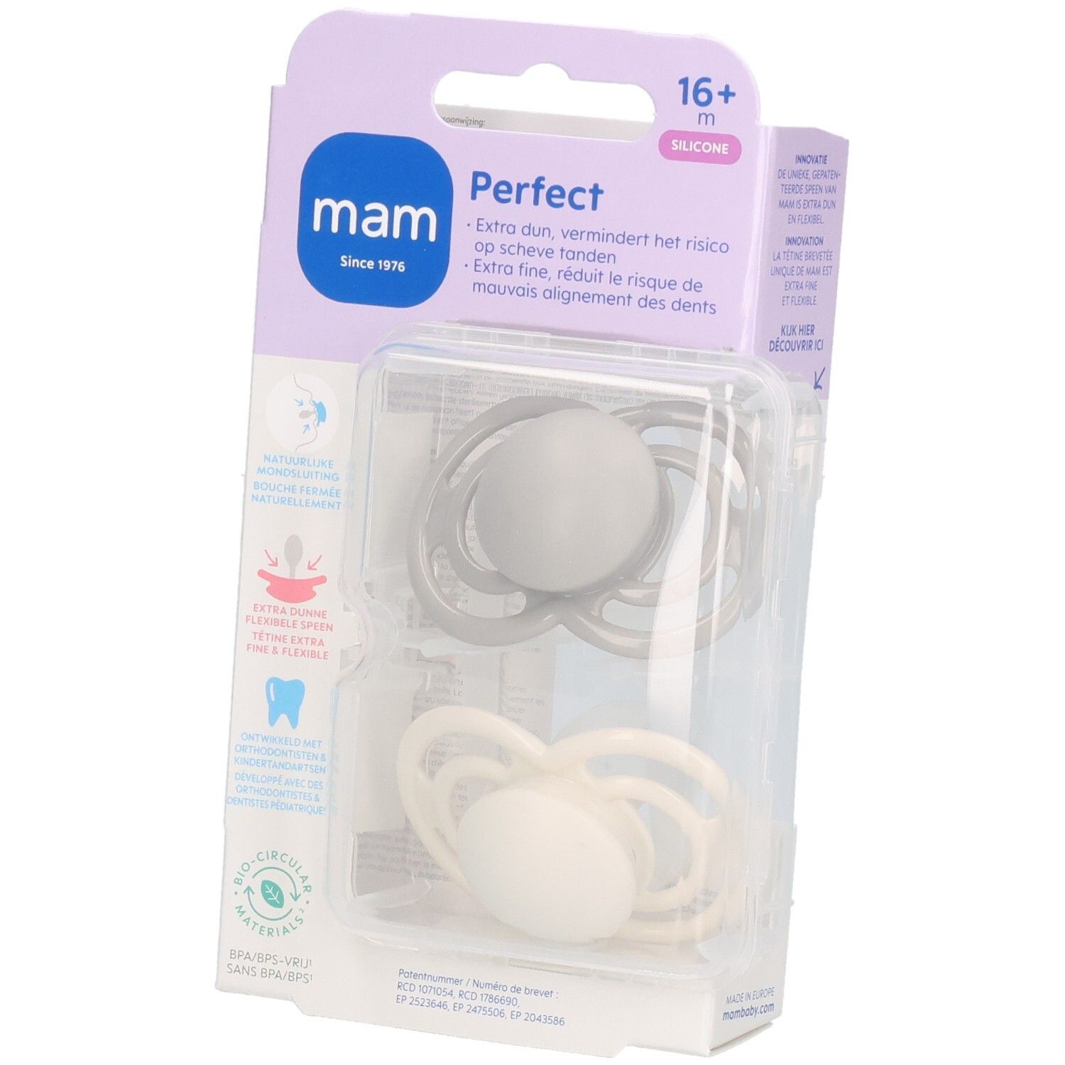 MAM Perfect Silikon Schnuller 16+ Monate Unisex 2 Stück