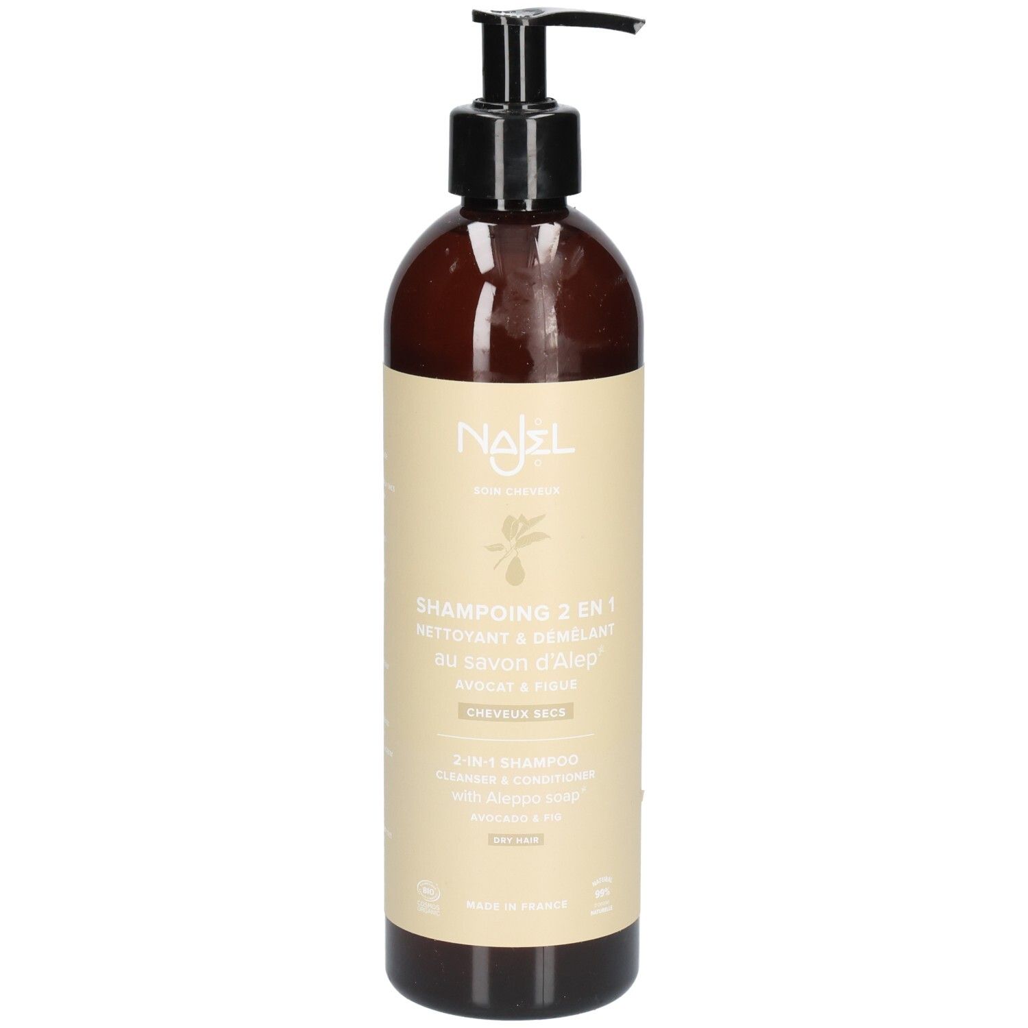 Najel shampoo met Aleppo zeep 2-in-1 reinigend en ontwarrend voor droog haar 500 Shampoo