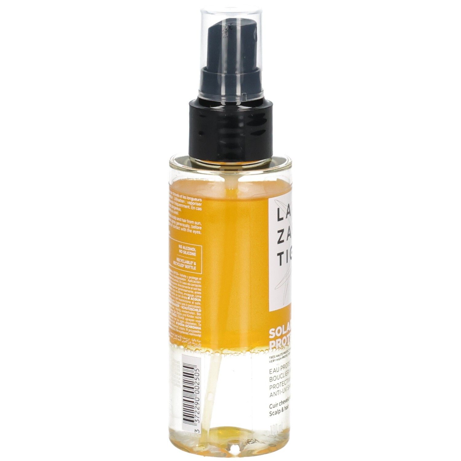 Lazartigue Solar Protect SPF50+ Schutzspray für Haar und Kopfhaut, Rückseite.