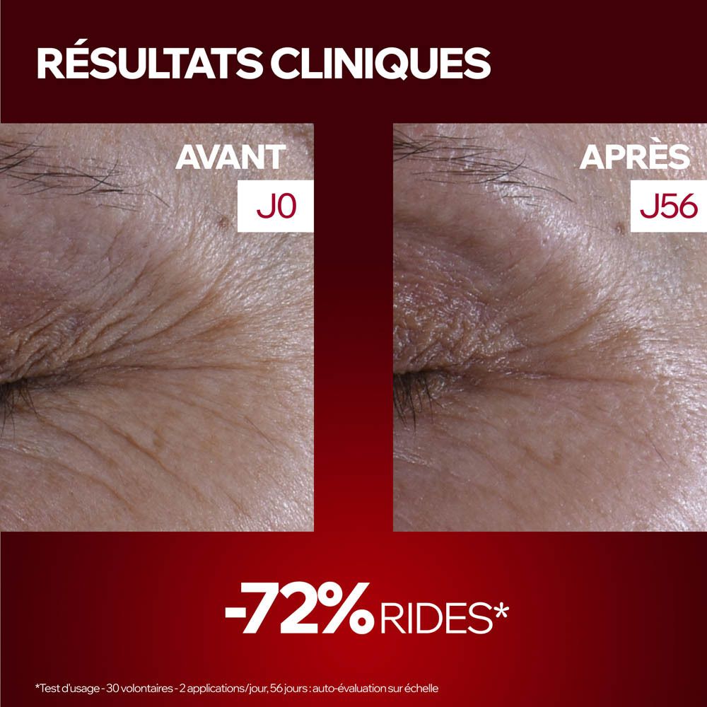 Flacon rouge avec pompe, Uriage Age Lift R3 Crème, vue de face.