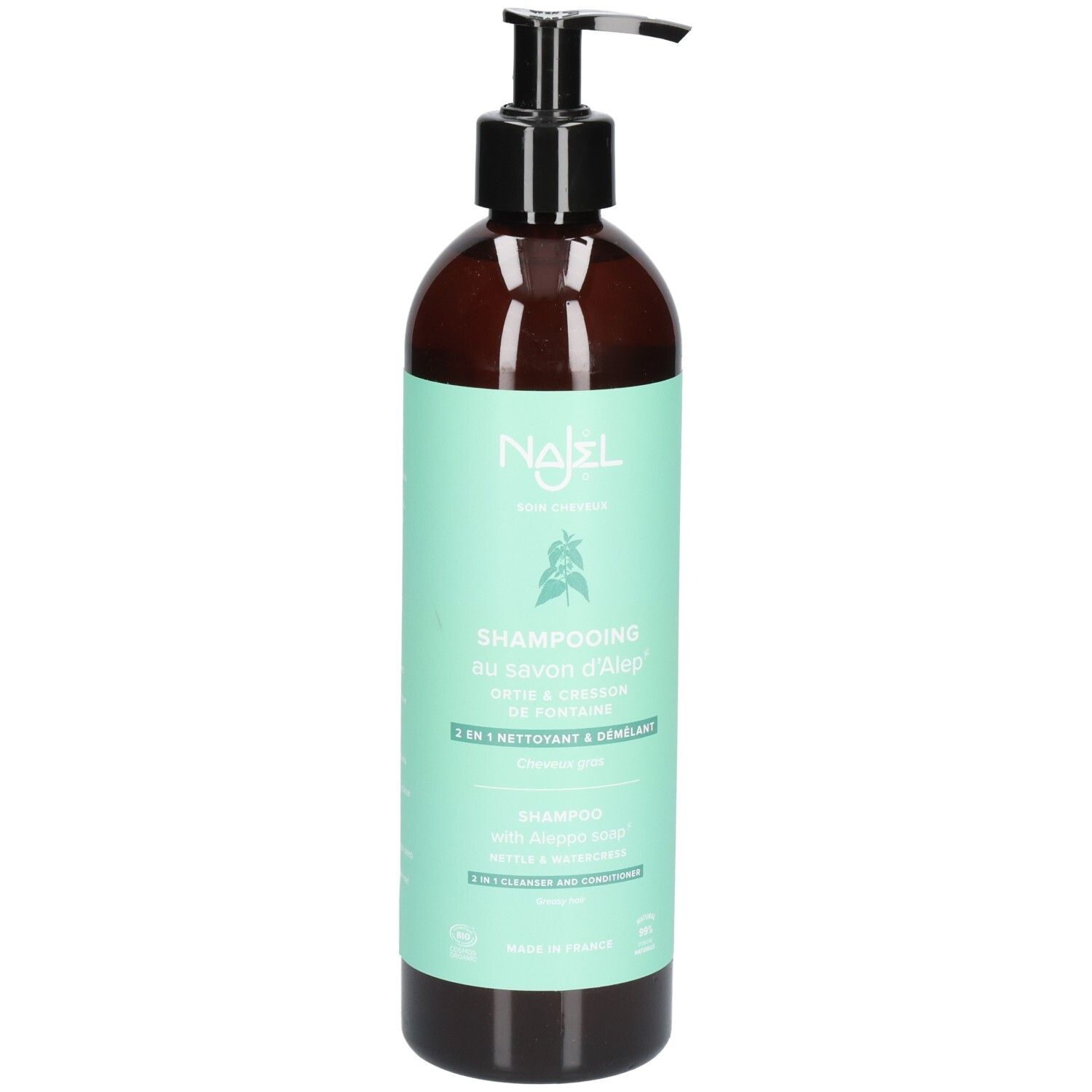 Najel shampoo met Aleppo zeep 2-in-1 reinigend en ontwarrend voor vet haar 500 Shampoo