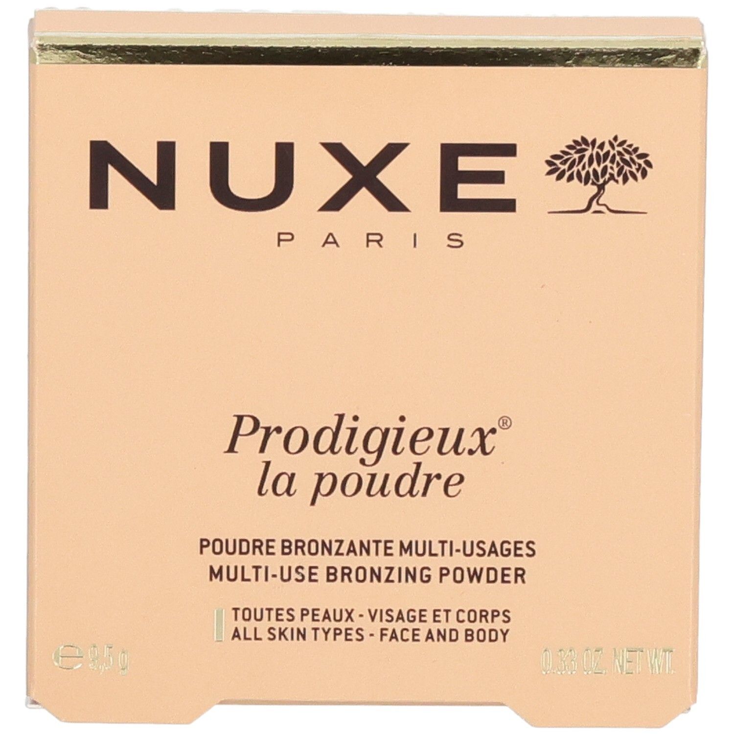 Nuxe Prodigieux la poudre, Multi-Use Bronzing Powder Verpackung. Für alle Hauttypen, Gesicht und Körper.