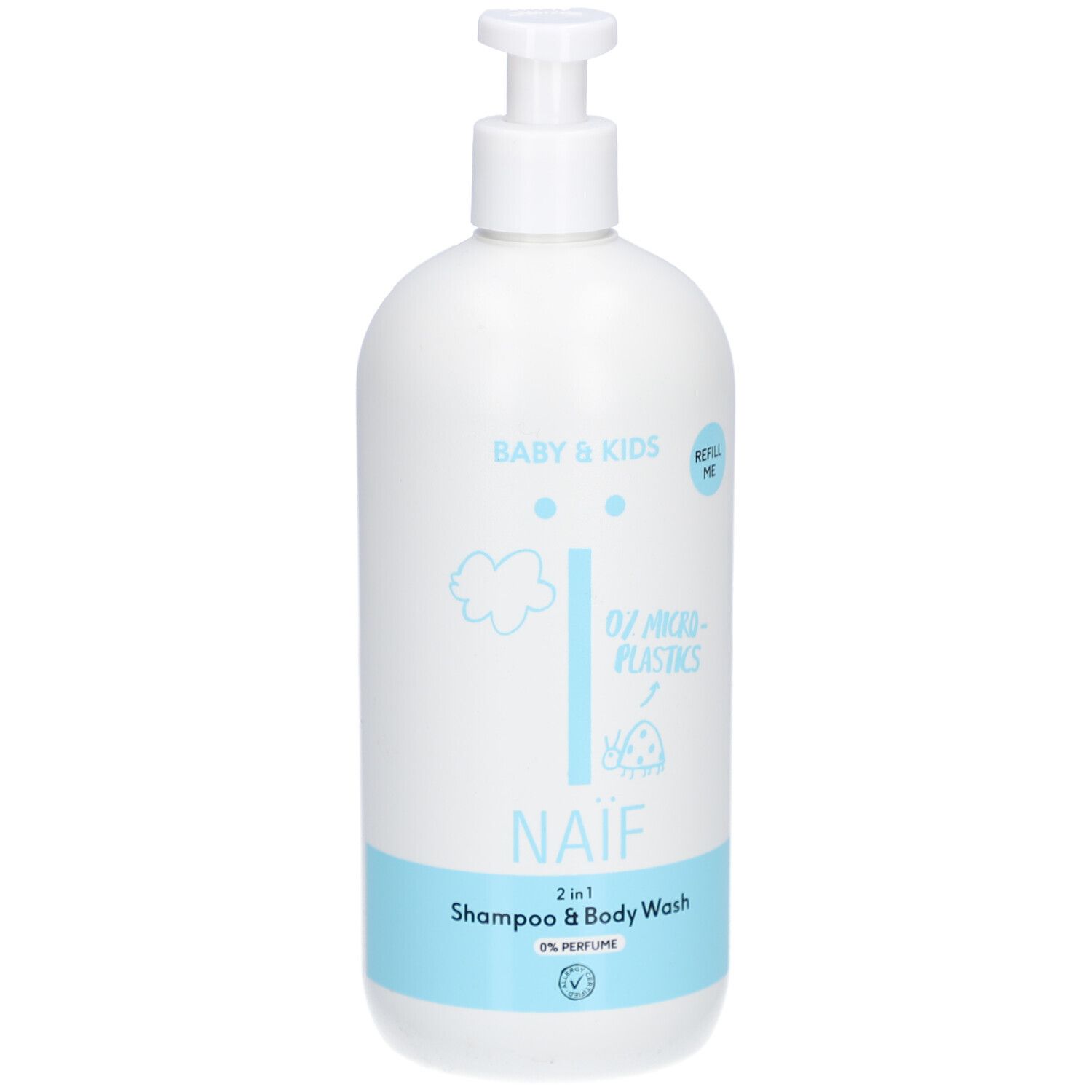 Naif Baby & Kids 2in1 Shampoo Body Wash Zonder Parfum 500ml 500 ml