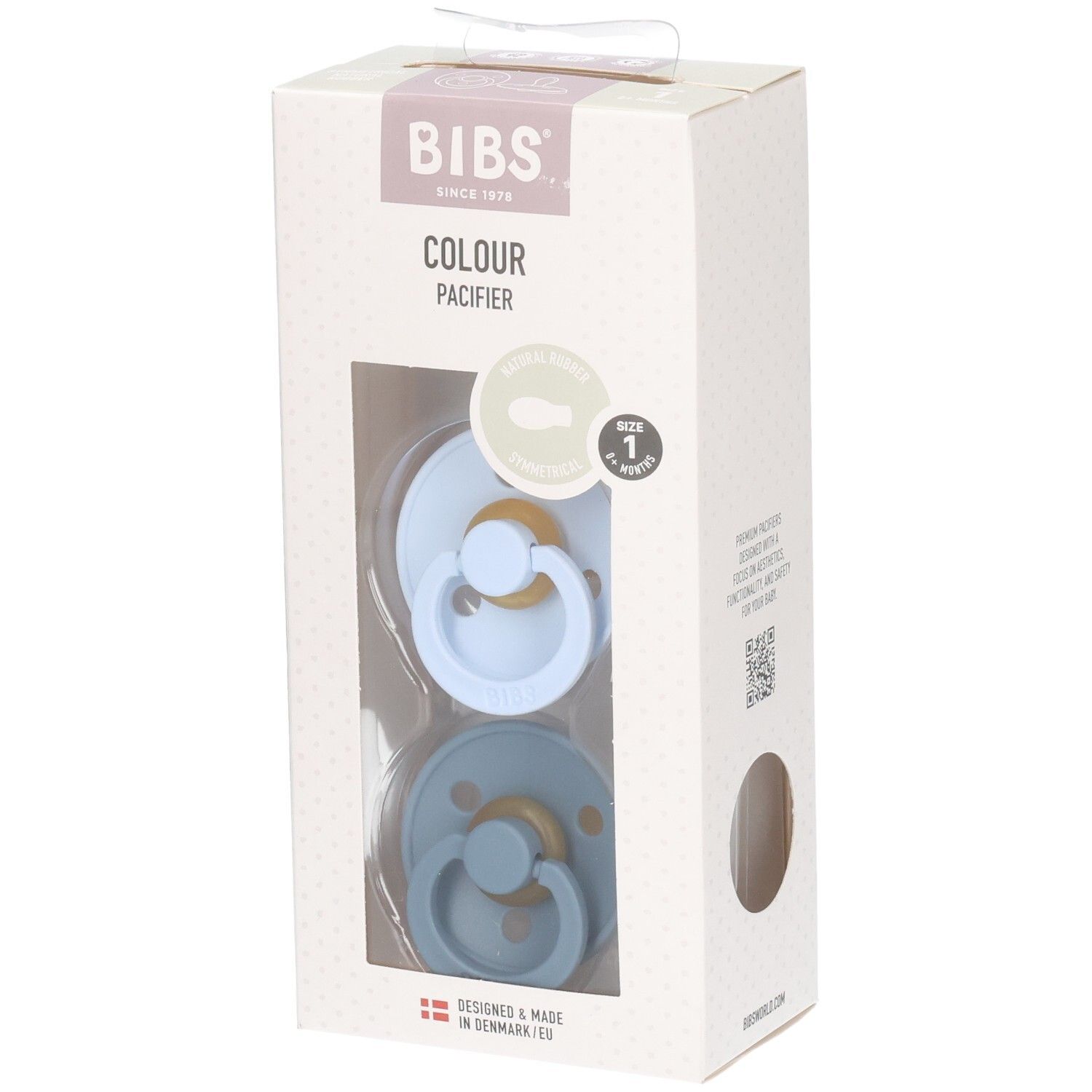 Bibs 1 Symmetric Duo Baby Blue/Petrol 2st 2 St Schnuller
