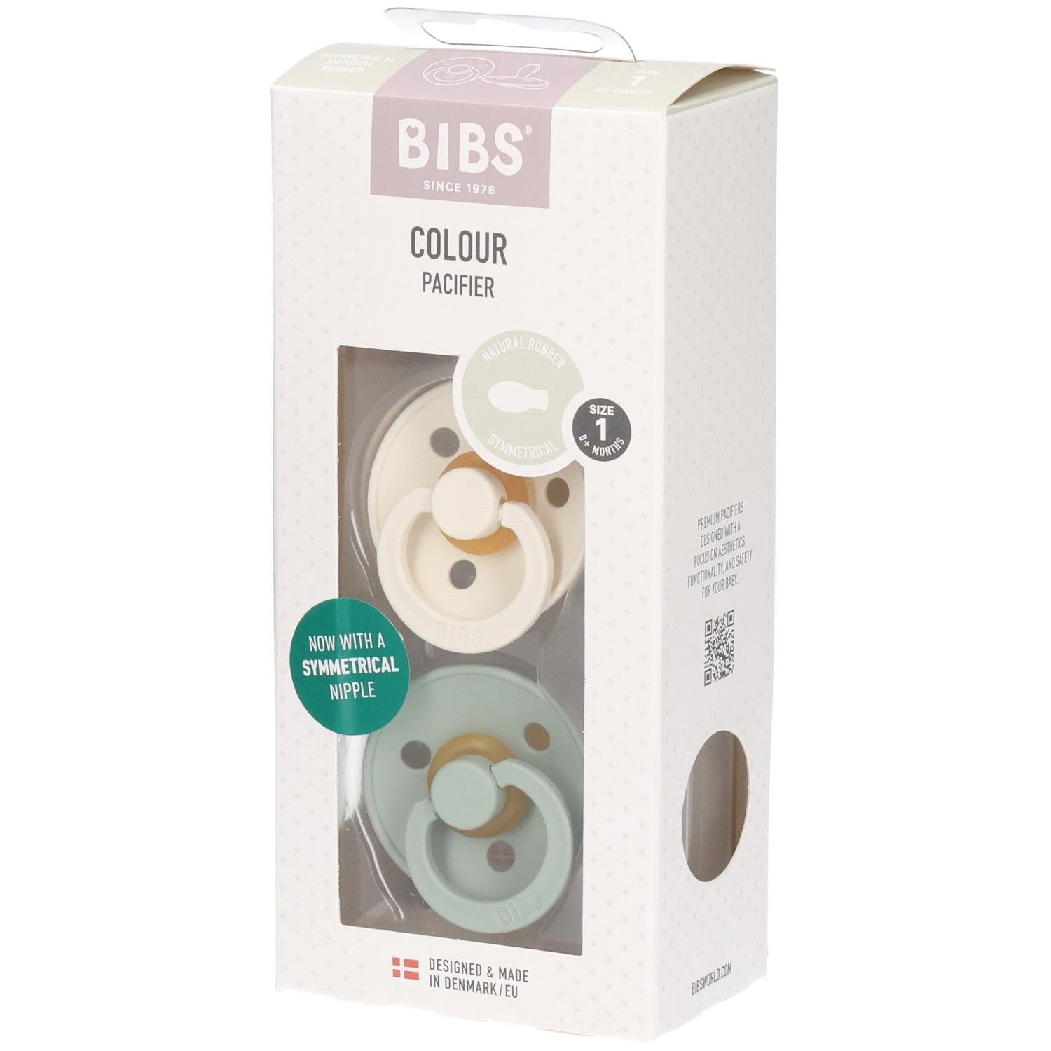 Bibs 1 Symmetric Duo Sage/Ivory 2st 2 St Schnuller