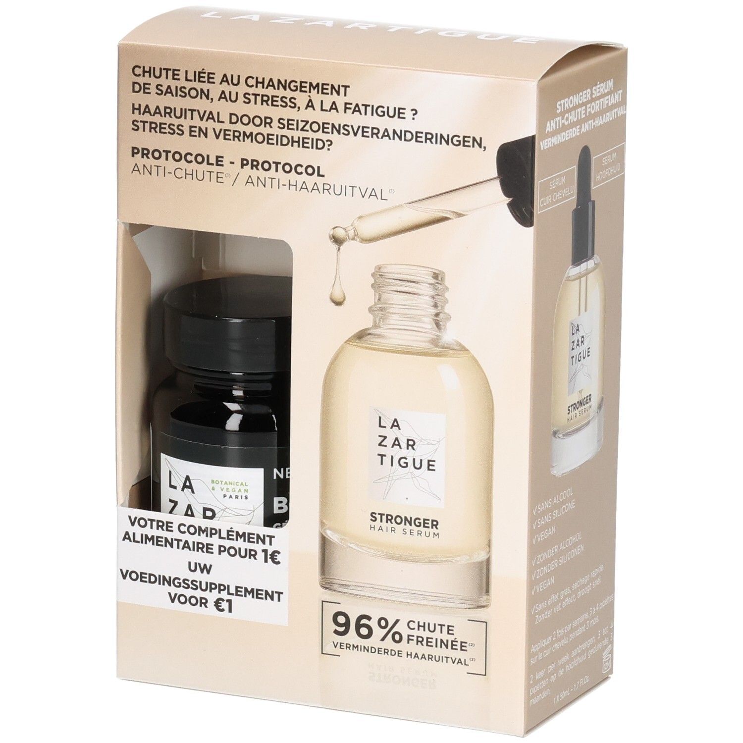 Lazartigue Anti-Haaruitval & Haargroei Protocol | Stronger Serum + BOOST Capsules voor €1 1 Set