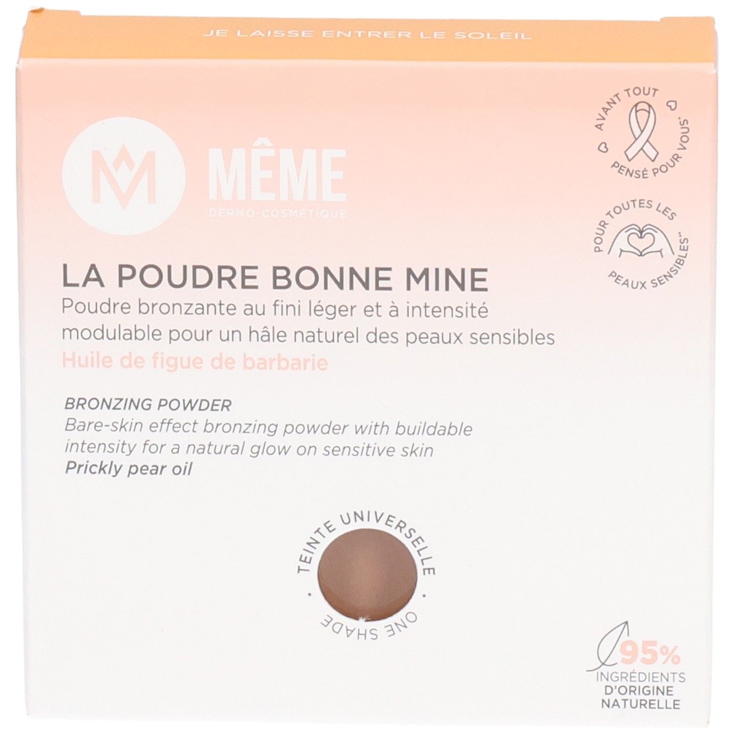 Verpackung des Bronzing Powders „La Poudre Bonne Mine“ mit Sichtfenster und Produktprobe.