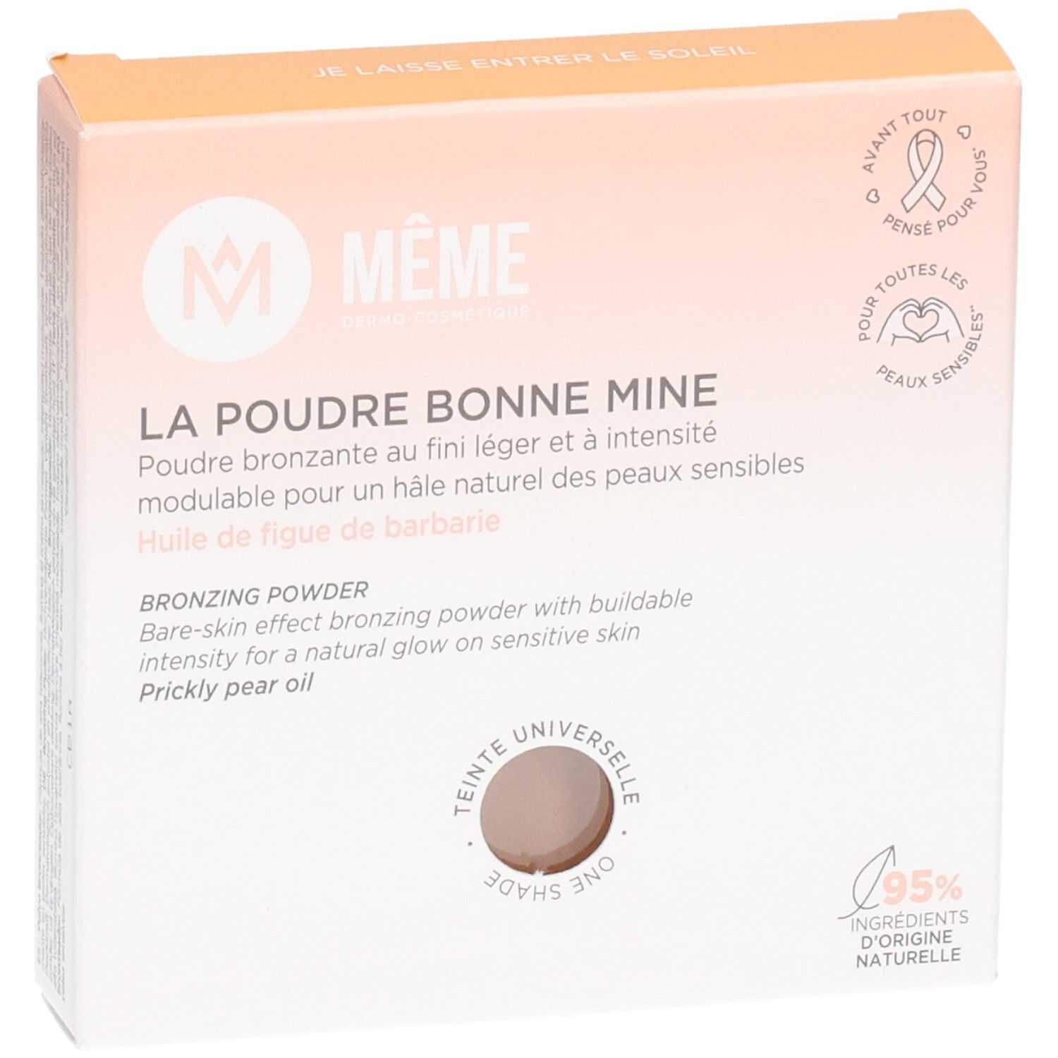 Verpackung des Bronzing Powders „La Poudre Bonne Mine“ mit Sichtfenster und Produktprobe.