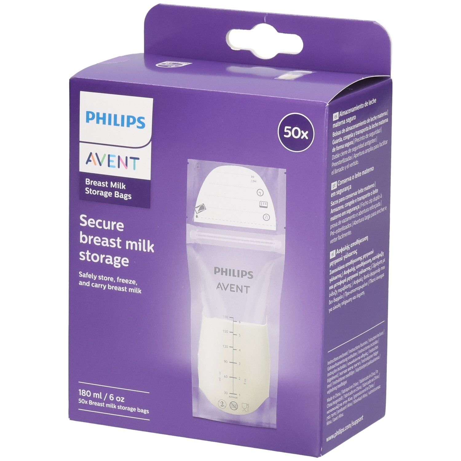 Philips Avent Moedermelk bewaarzakjes 180ml (x50) 50 St Beutel