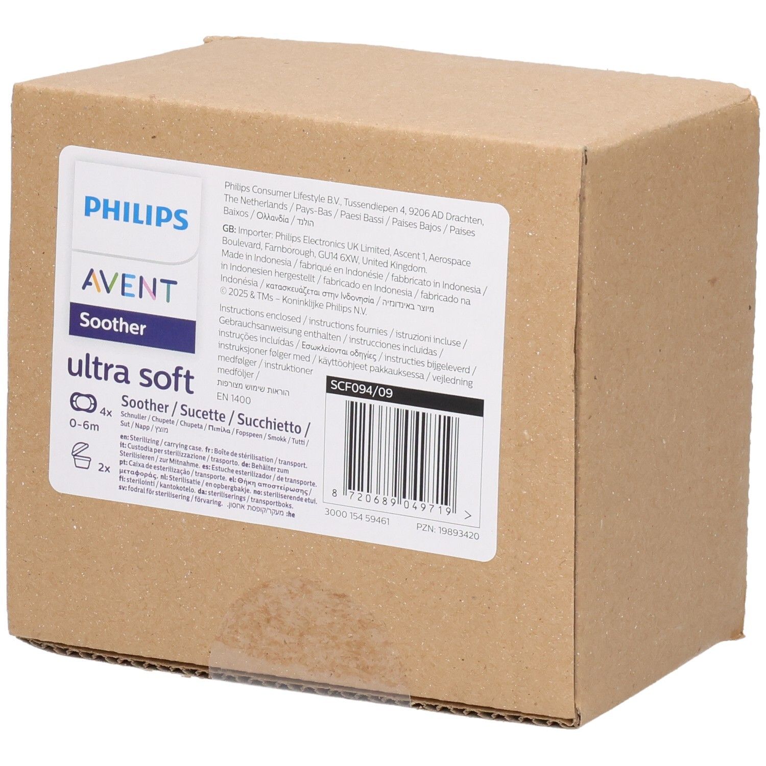 Philips Avent Fopspeen +0m Soft day & night - 4pack 4 St Sauger
