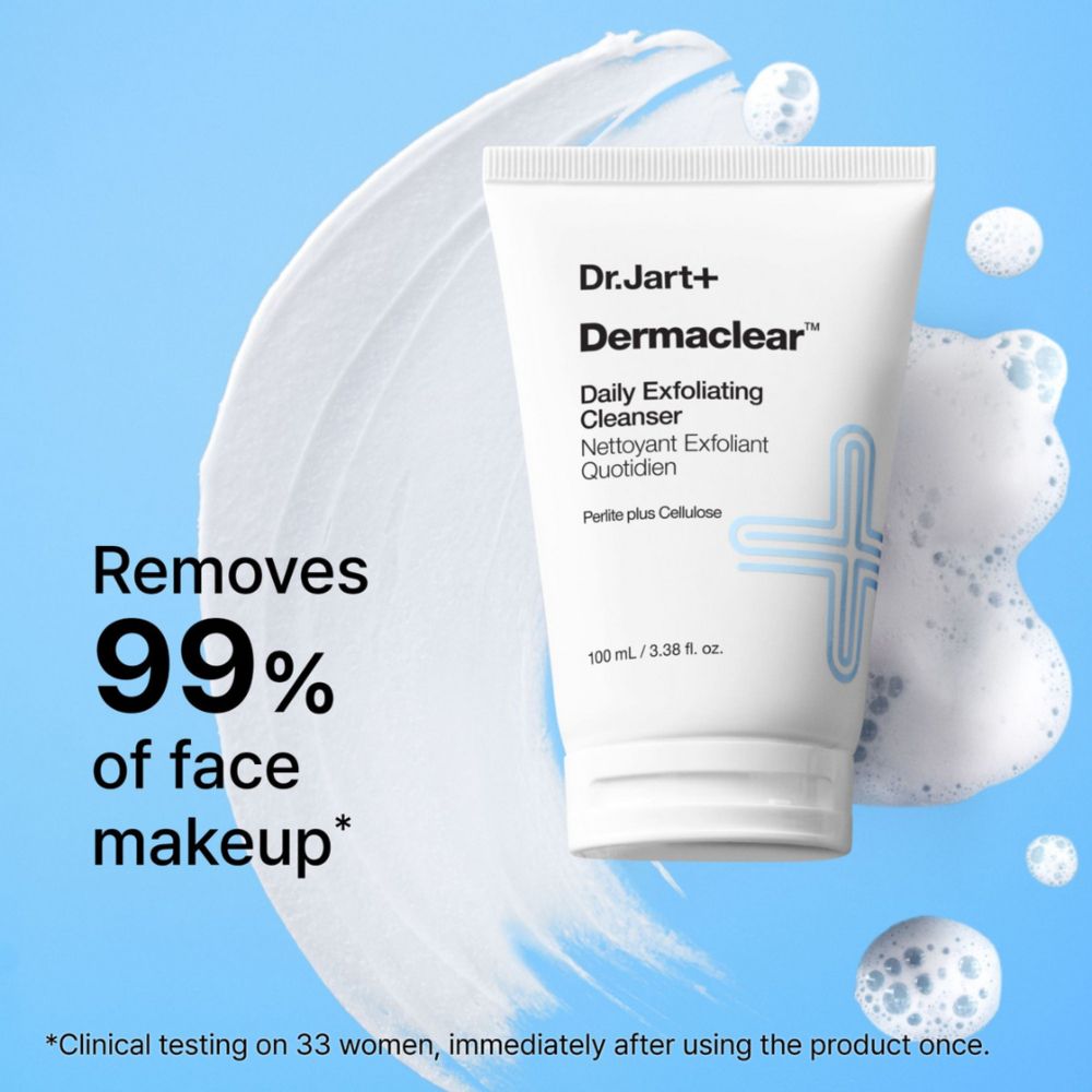 Dr. Jart+ Dermaclear täglicher Peeling-Reiniger in weißer Tube.