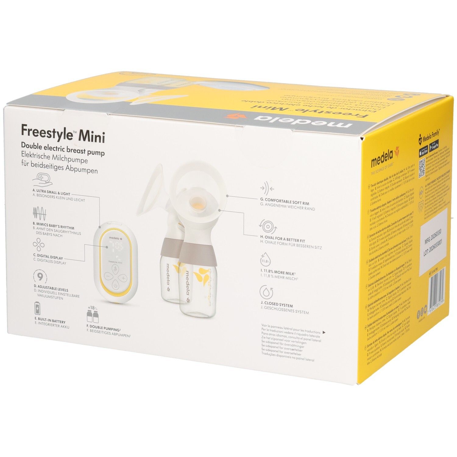 Medela Freestyle Mini Doppel-Milchpumpe mit Zubehör.