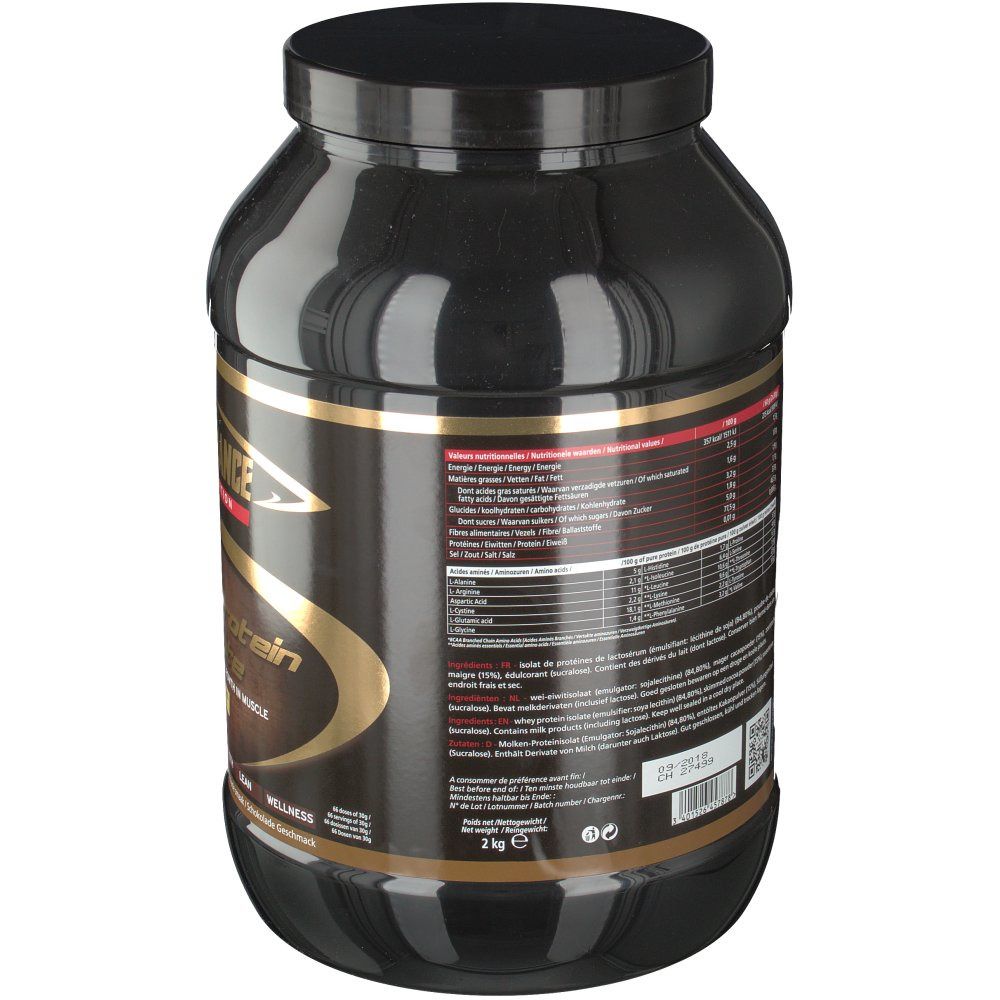 Pot noir, dos avec informations nutritionnelles et liste d'ingrédients. Inscription : 2 kg e. Étiquette avec informations.