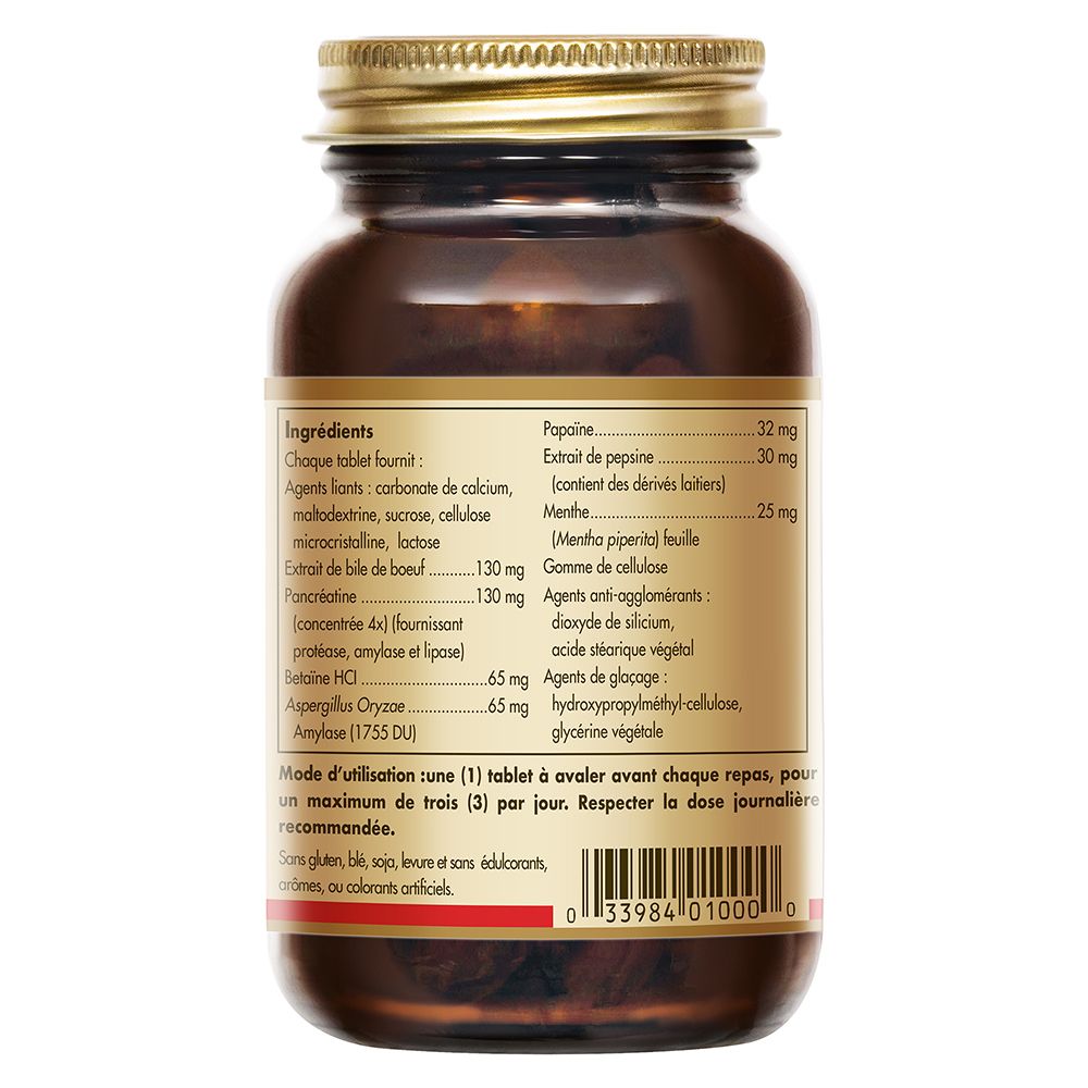Rückseite der braunen Flasche. Etikett mit Inhaltsstoffen und Nährwertangaben.