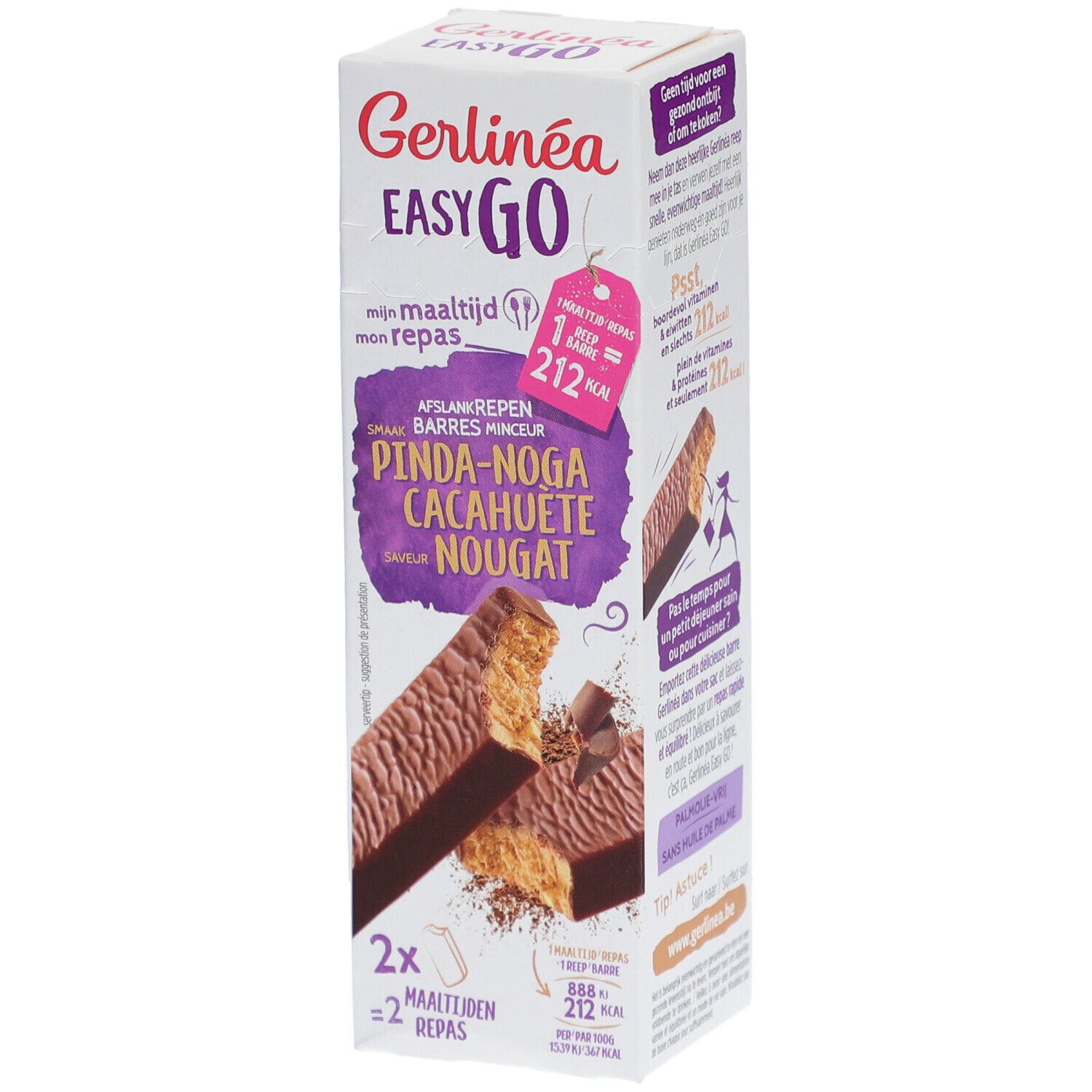 Gerlinéa Easy Go Barres Cacahuète-Nougat