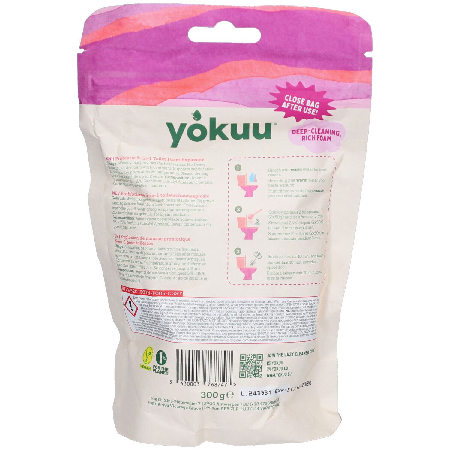 Yokuu Explosion de Mousse WC Probiotique Romarin & Lavande 300 g Produit(S) Nettoyant(S) view 2