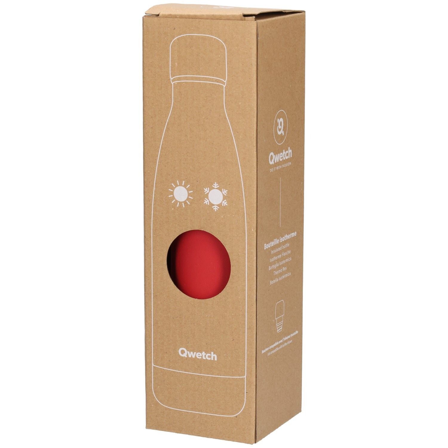 Qwetch Thermosfles Inox Rood Graniet 500ml - 10119 1 St Sonstige