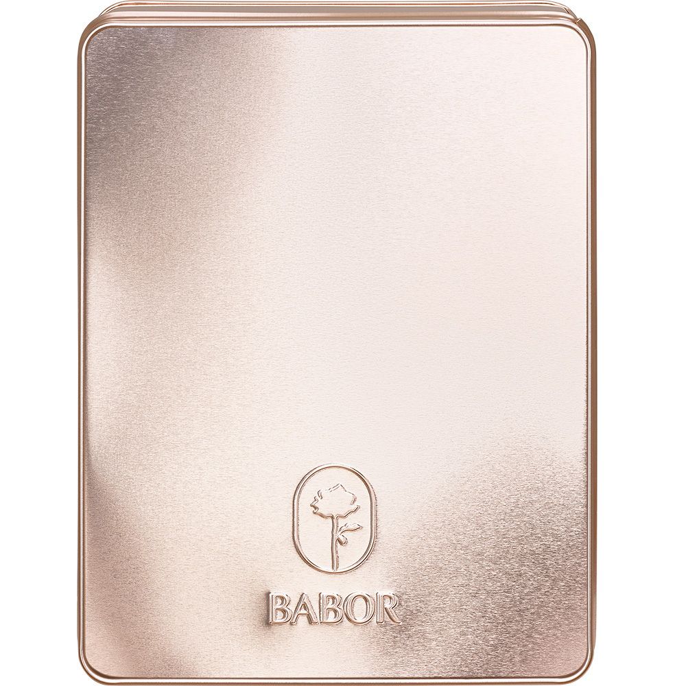 Rückseite der Babor HY-ÖL® Geschenkverpackung mit Produktinformationen.