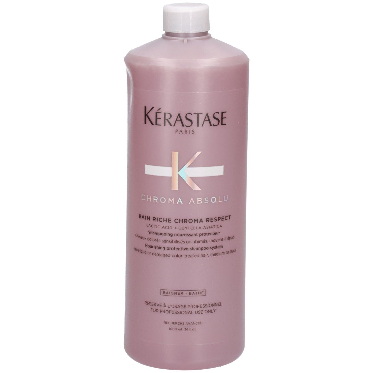 Kérastase Chroma Absolu Bain Riche Shampoo in 1000ml Flasche, leicht schräg.