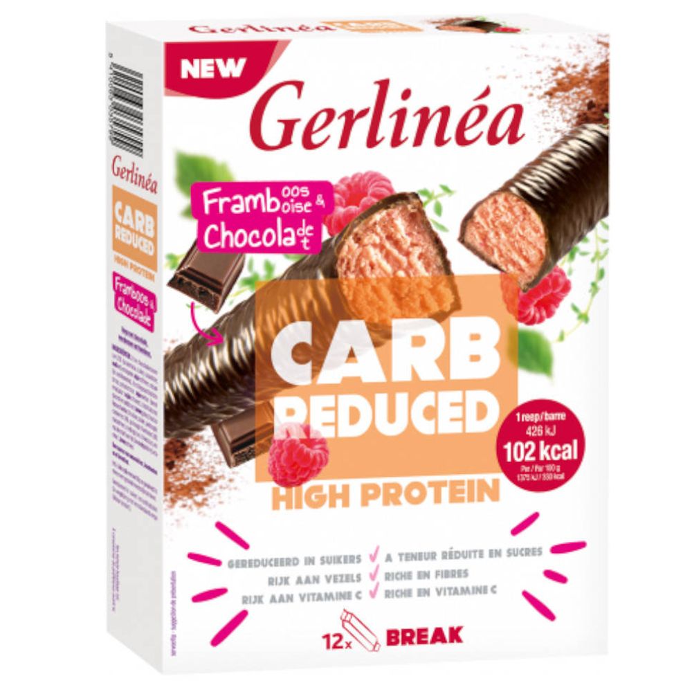 Gerlinéa Carb Reduced - High Protein Barres Chocolat & Framboise