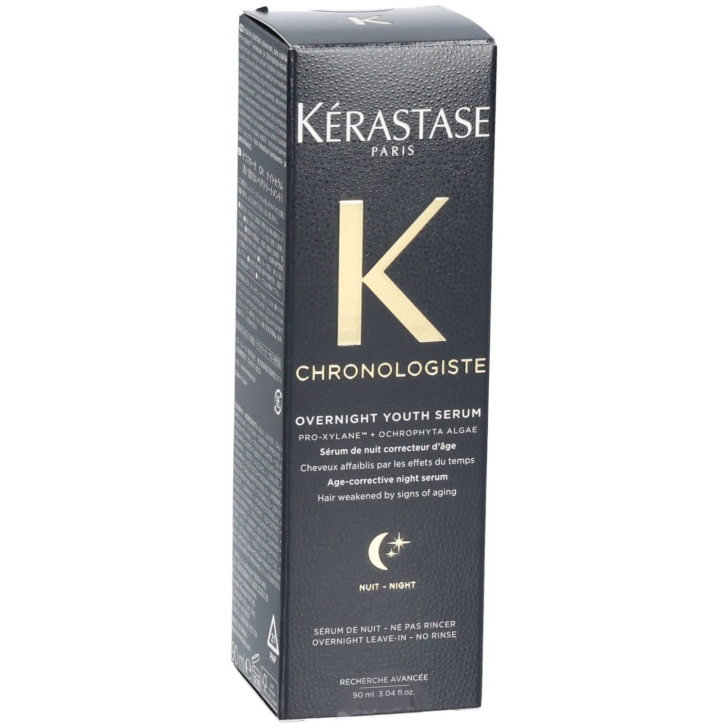 Kérastase Chronologiste Sérum de Nuit Youth: Vorderansicht der Box, zeigt das K-Logo und den Produktnamen.