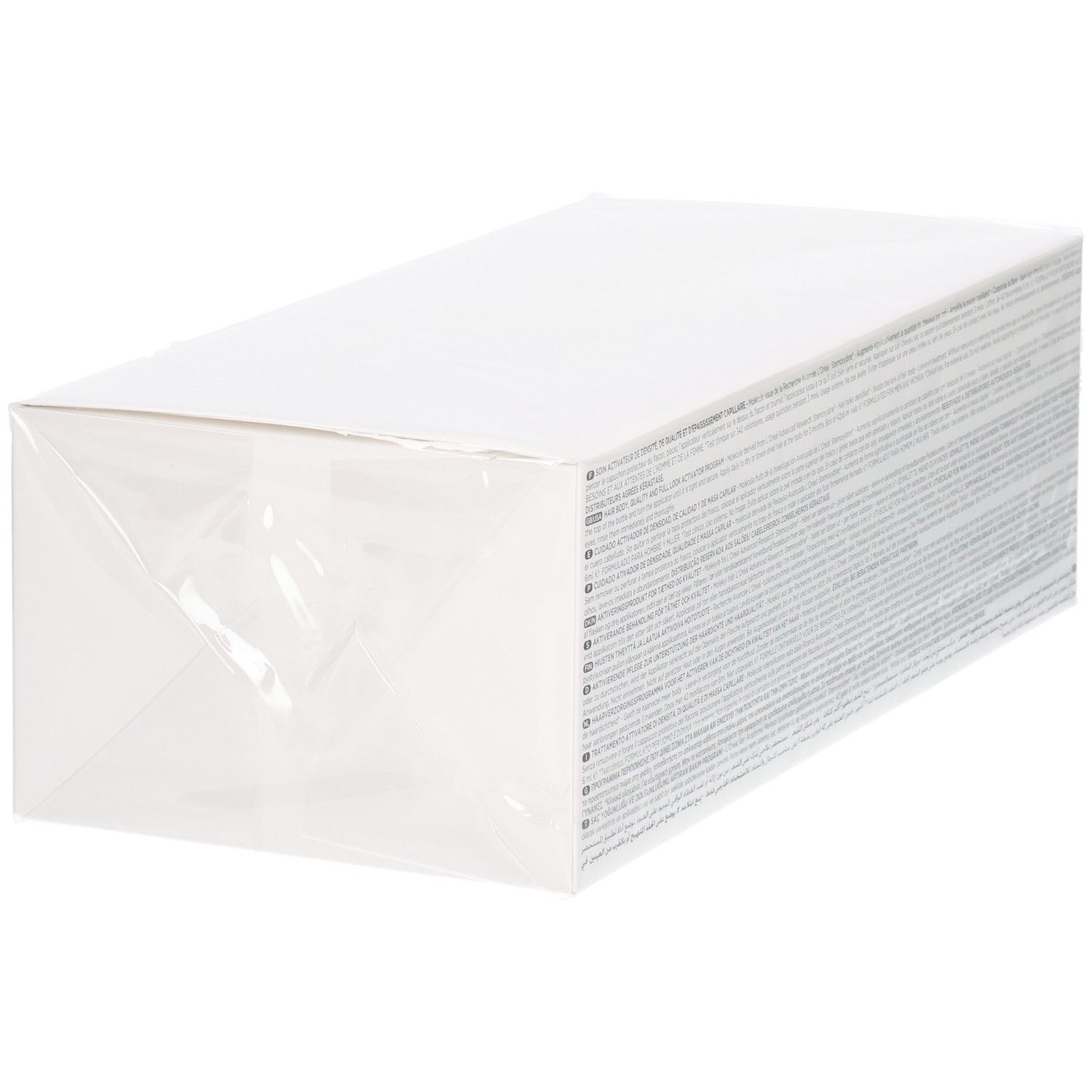 Seitenansicht der Kérastase Densifique Cure Densifique Femme Verpackung, leicht schräg.