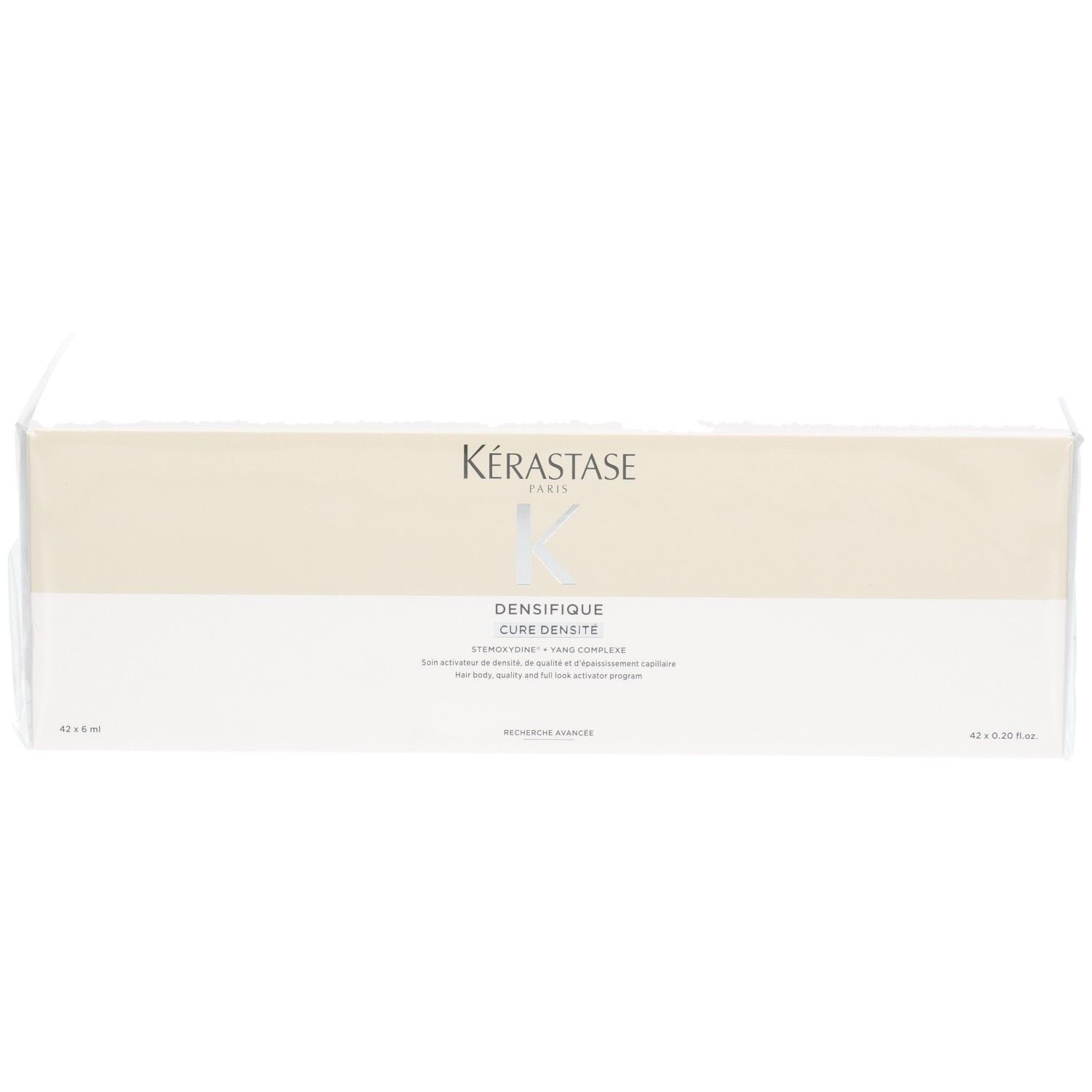 Vorderseite der Kérastase Densifique Cure Densifique Femme Verpackung mit Logo und Produktnamen.