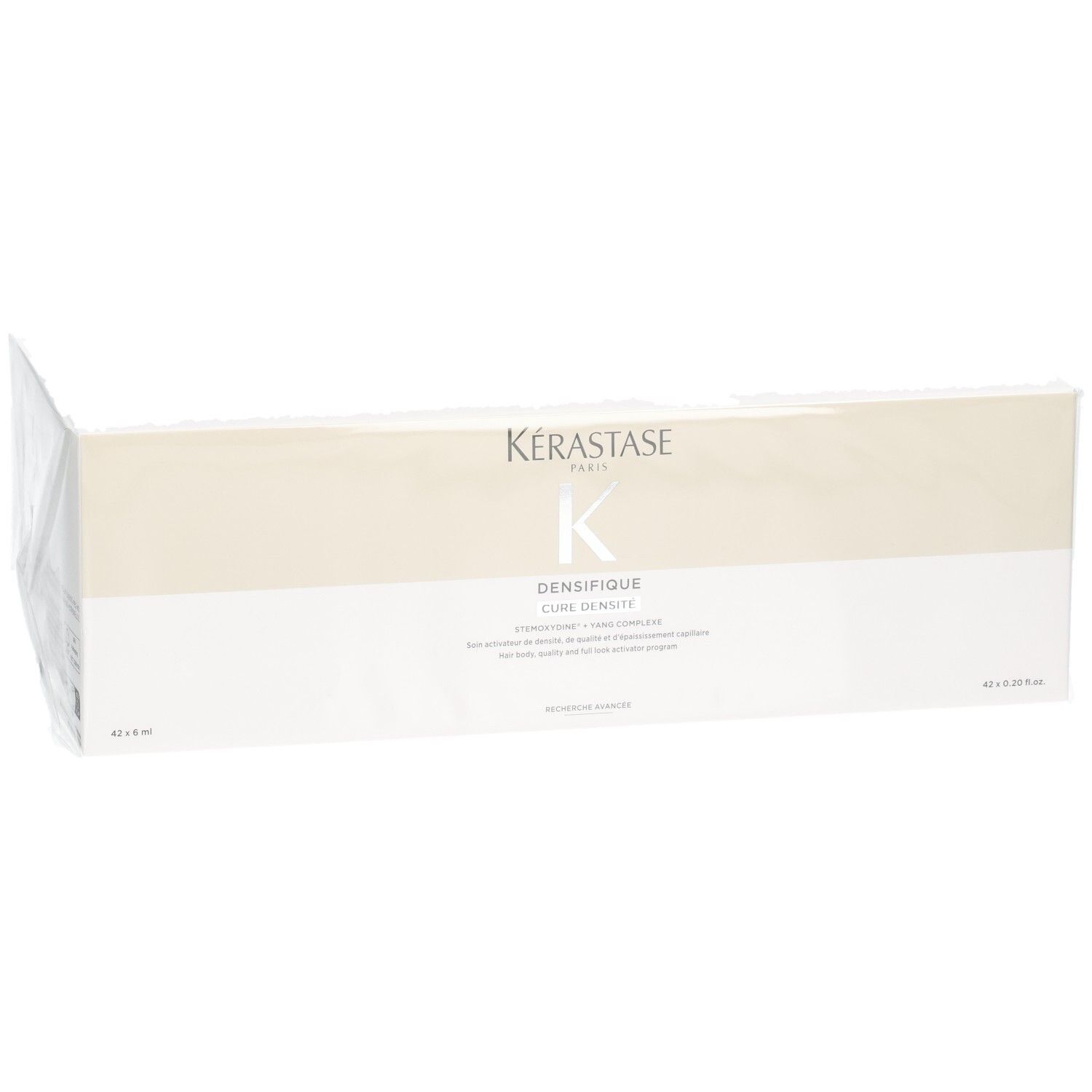Kérastase Densifique Cure Densifique Femme Verpackung, Vorderseite mit Logo und Produktnamen.