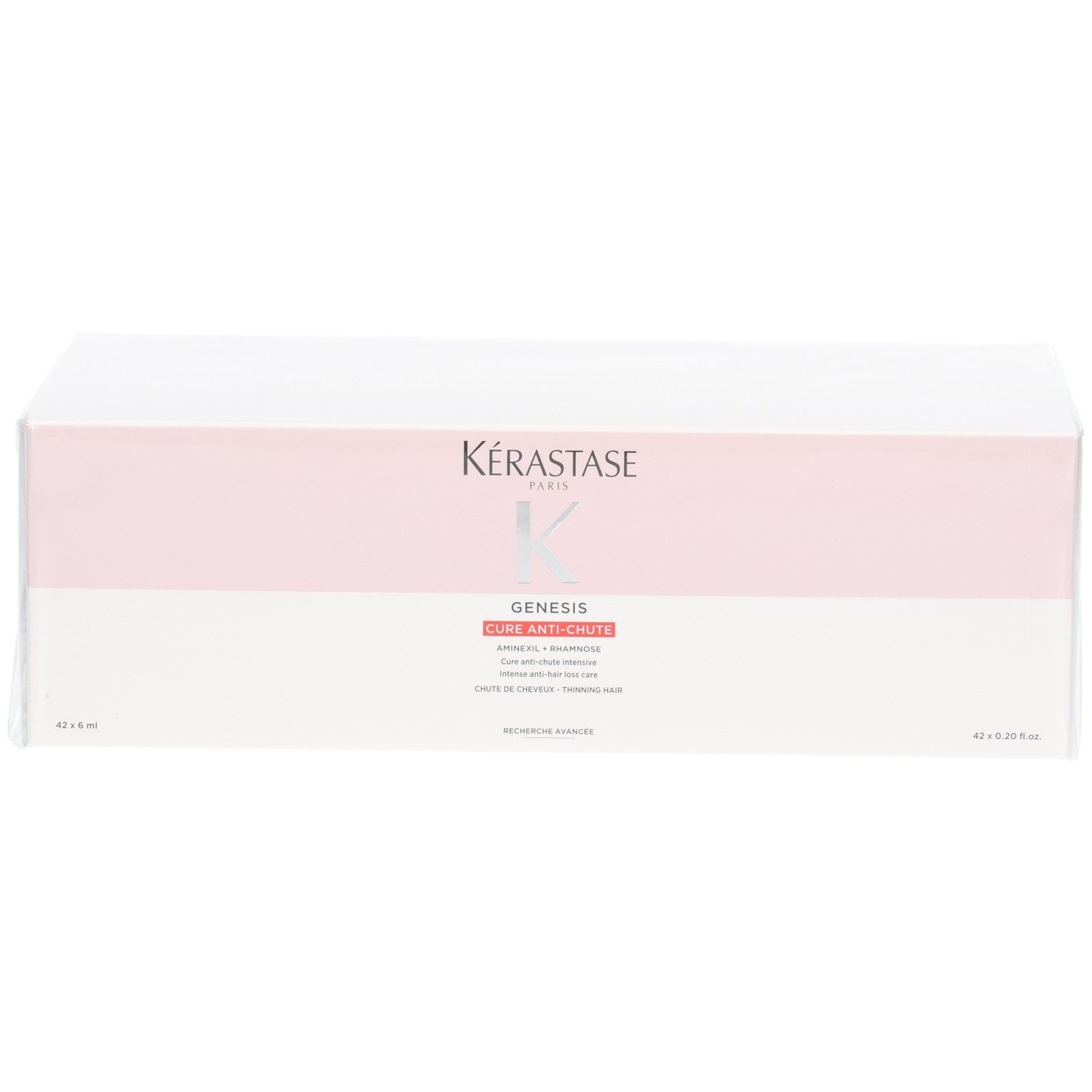 Vorderseite der Kérastase Genesis Cure Anti-Chute Intensive Box mit Logo und Produktbezeichnung.