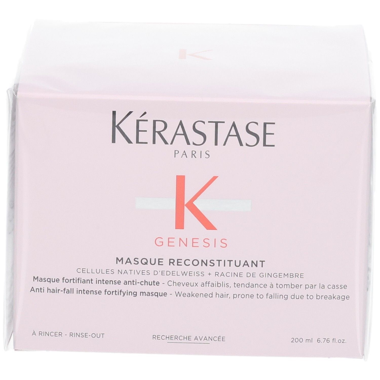 Kérastase Genesis Masque Reconstituant Haarkur, Vorderseite mit Produktnamen und Logo.