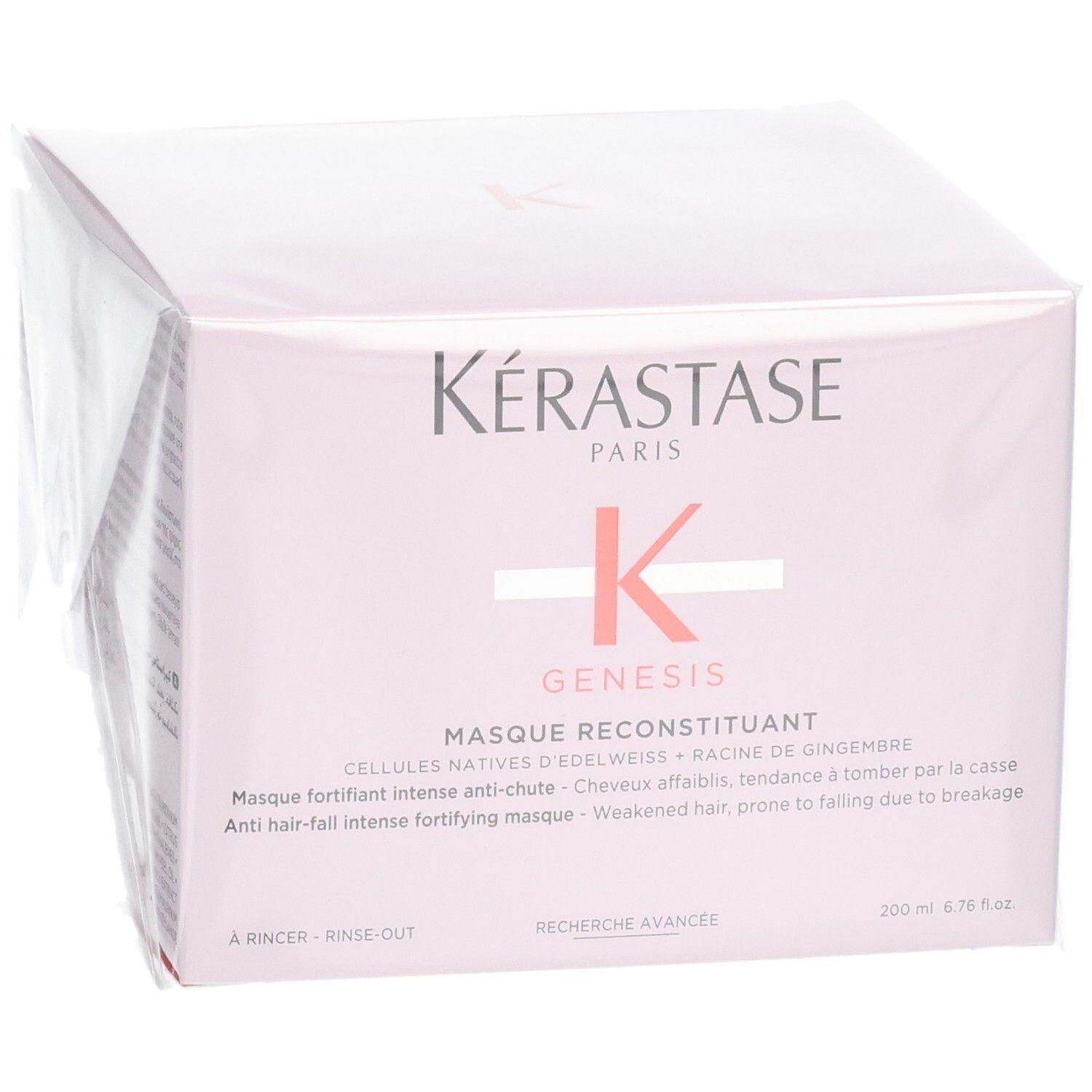Kérastase Genesis Masque Reconstituant Haarkur, Verpackung mit Kérastase Logo und Produktbezeichnung.
