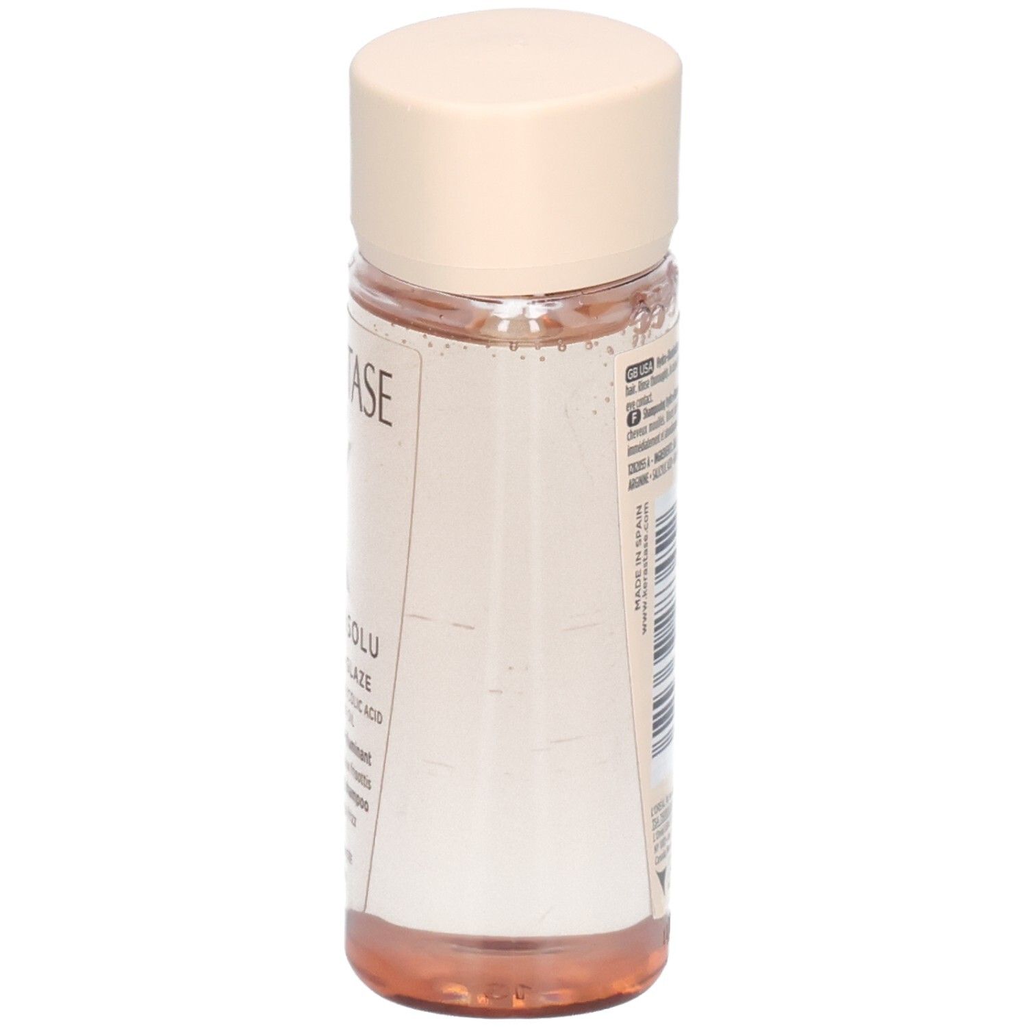 Seitenansicht der Kérastase Gloss Absolu Bain Hydra-Glaze Flasche.