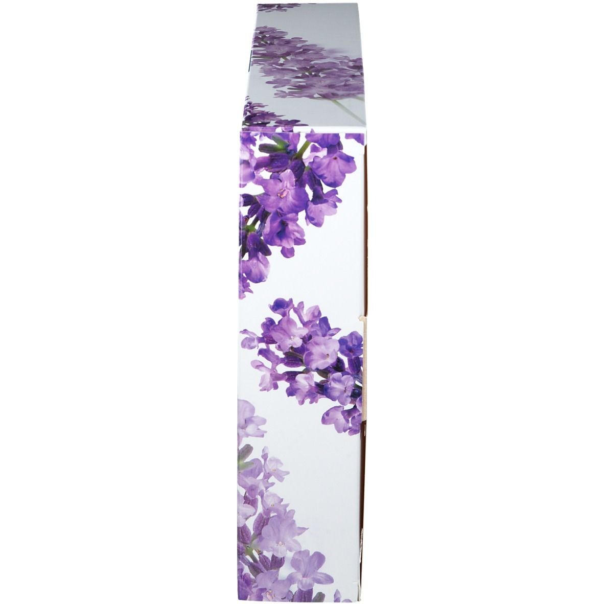 Smalle, rechthoekige cadeauverpakking met paars bloemmotief. Kneipp-logo bovenaan.