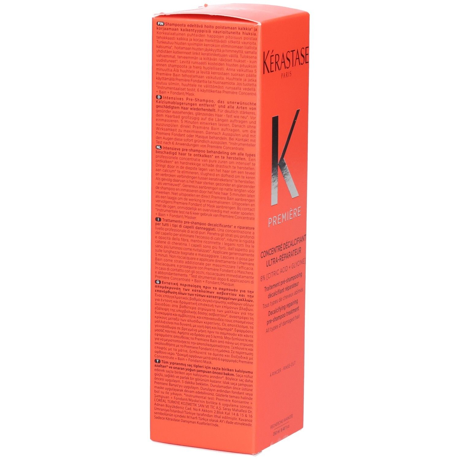 Kérastase Première Concentré Décalcifiant Ultra-Réparateur, Rückseite mit Text.
